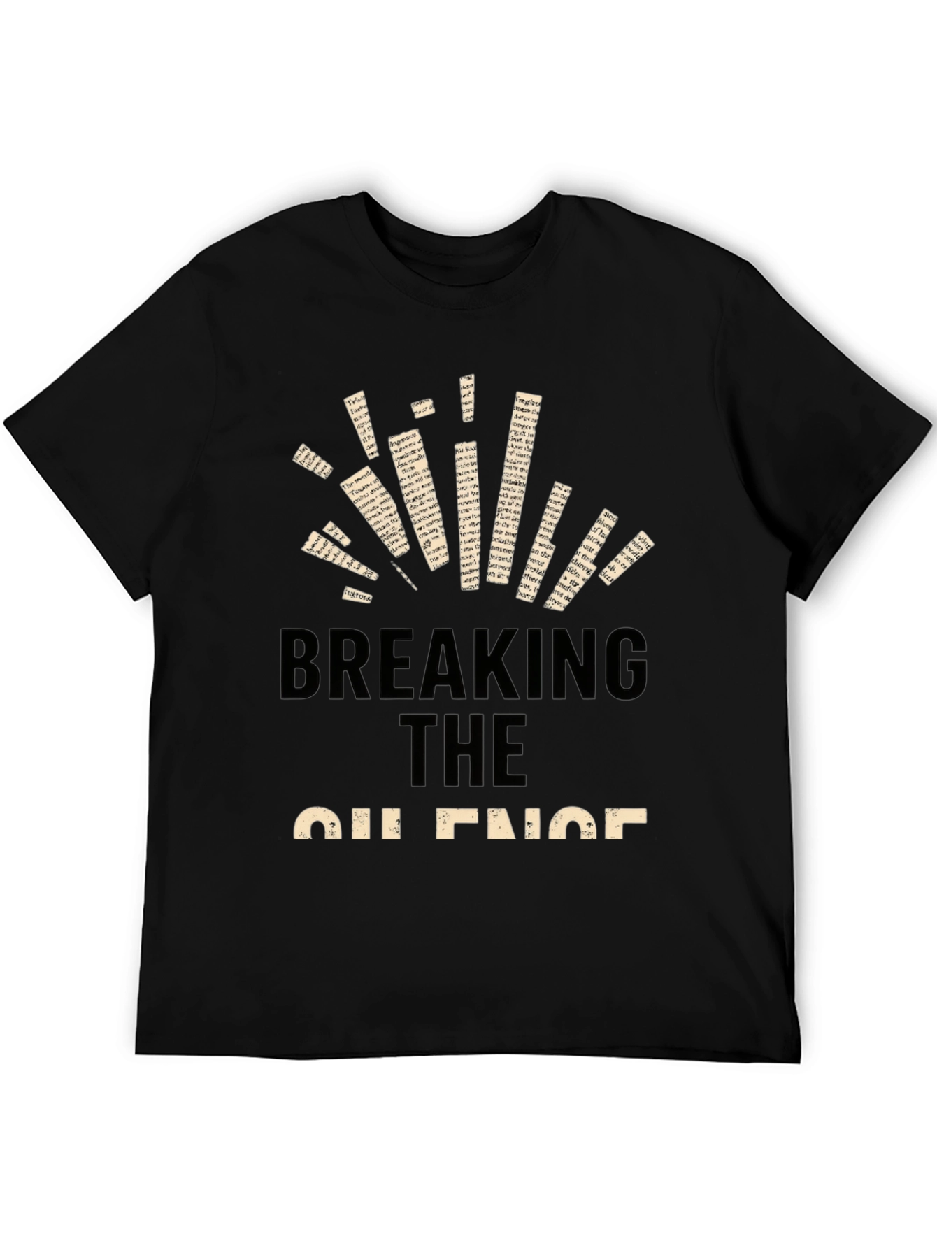 Breaking The Silence Graphic Print Black Tee
