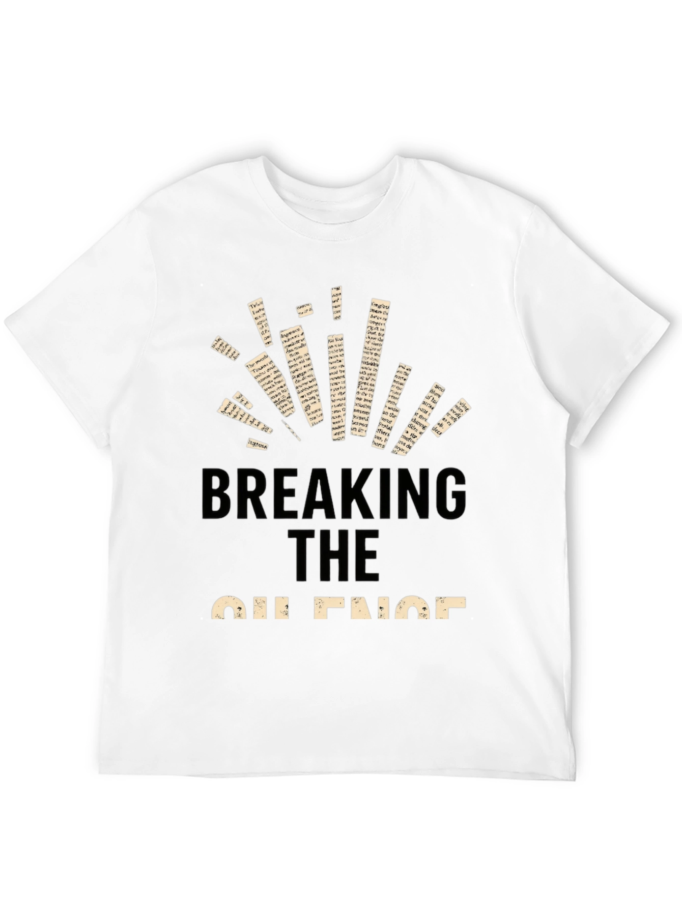 Breaking The Silence Graphic Print Black Tee