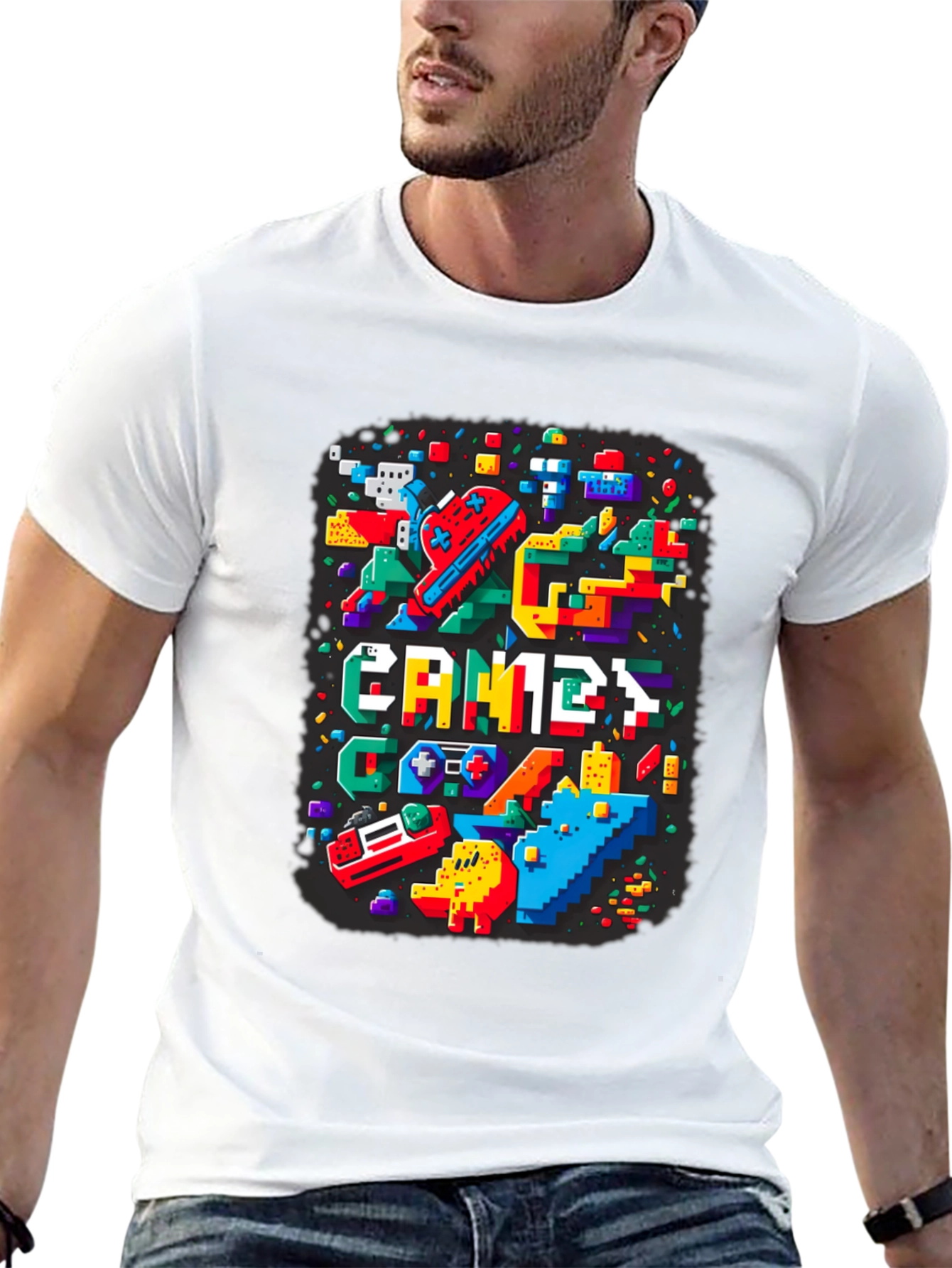 Retro Pixel Games T-Shirt - Gamer Style