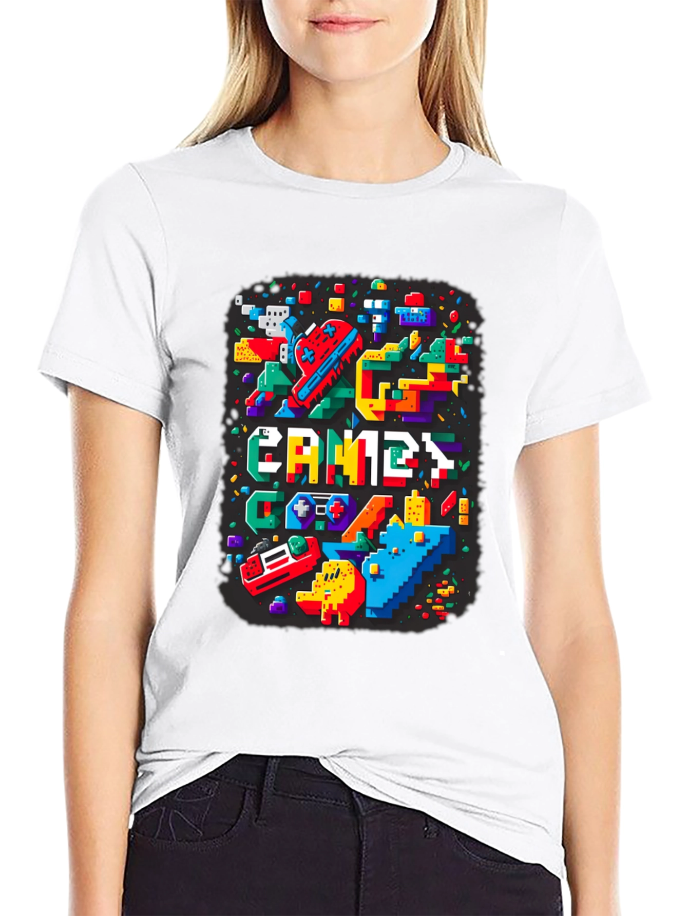 Retro Pixel Games T-Shirt - Gamer Style