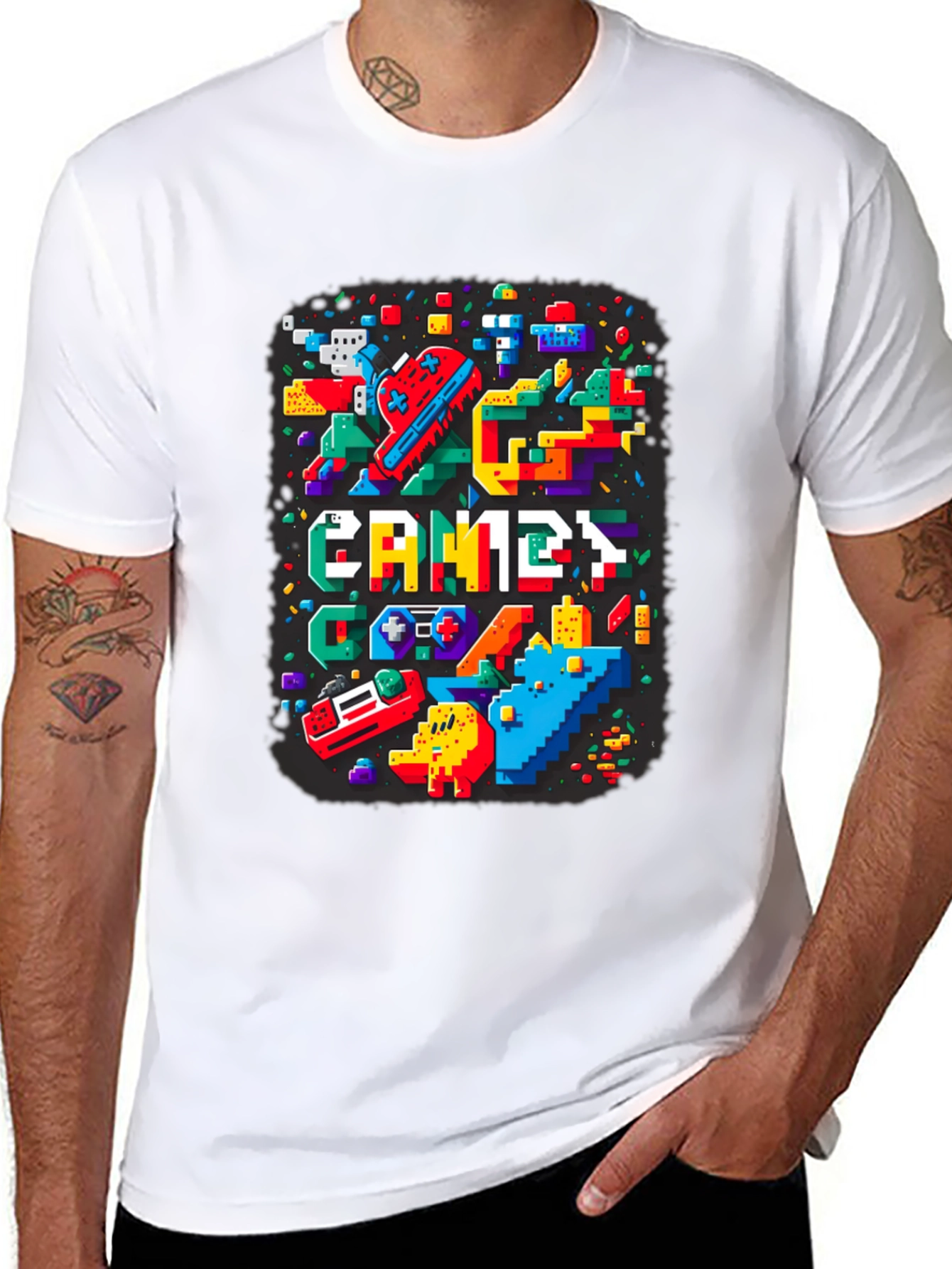 Retro Pixel Games T-Shirt - Gamer Style