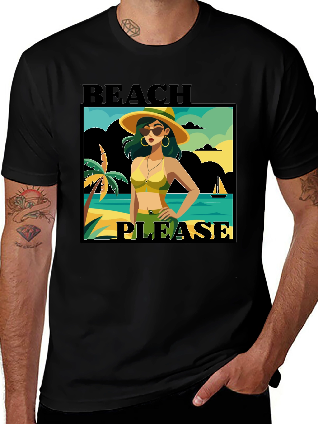 Beach Please T-Shirt - Vacation Vibes