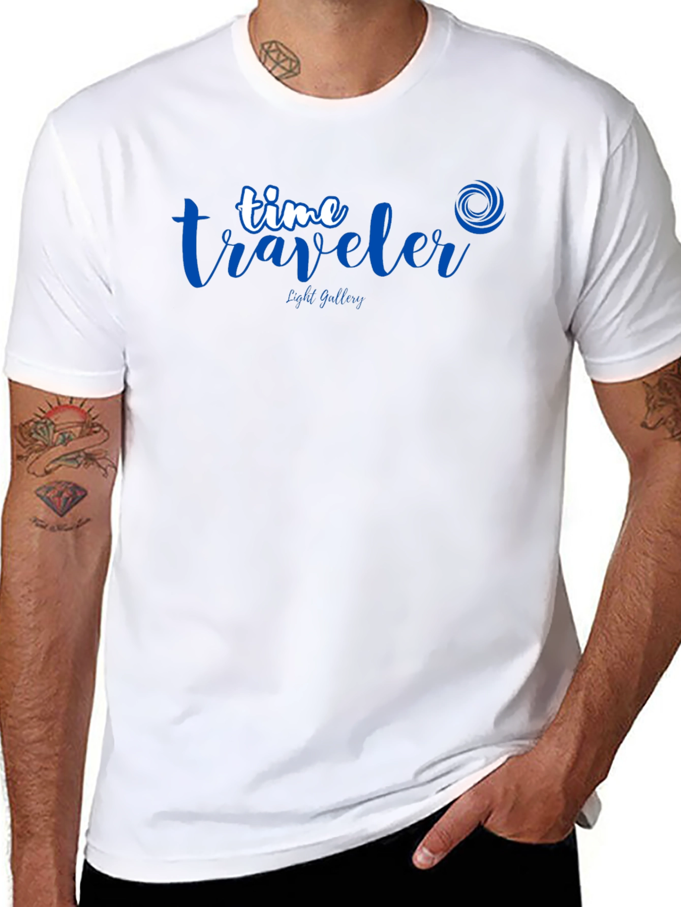 Time Traveler Black Graphic Tee - Premium Cotton Blend