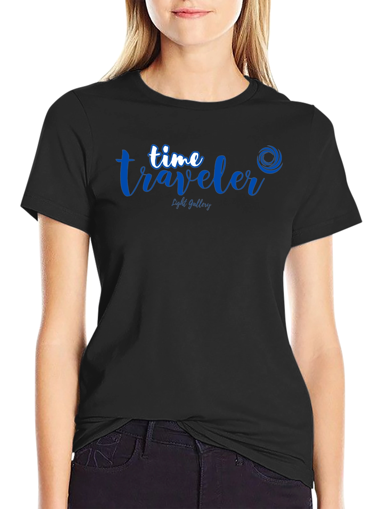 Time Traveler Black Graphic Tee - Premium Cotton Blend