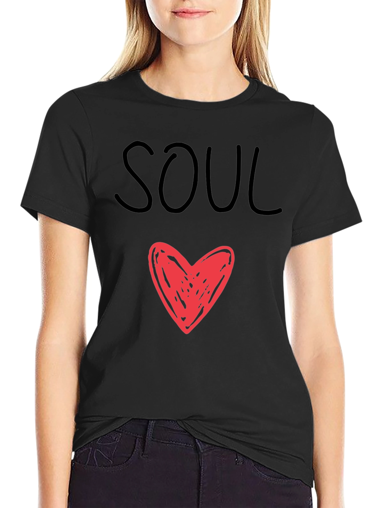 Soul Heart Graphic Tee - Mens Black T-Shirt