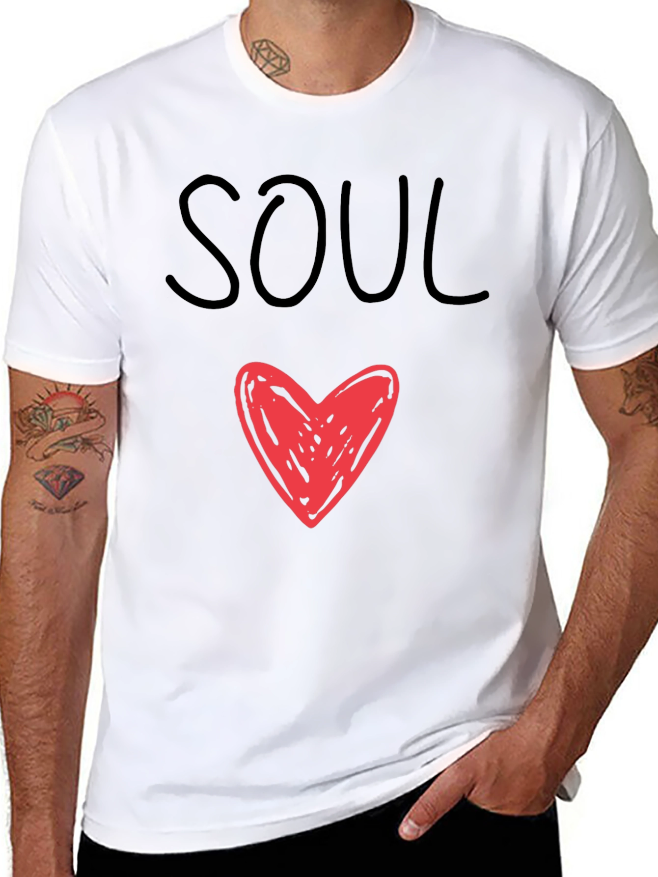 Soul Heart Graphic Tee - Mens Black T-Shirt
