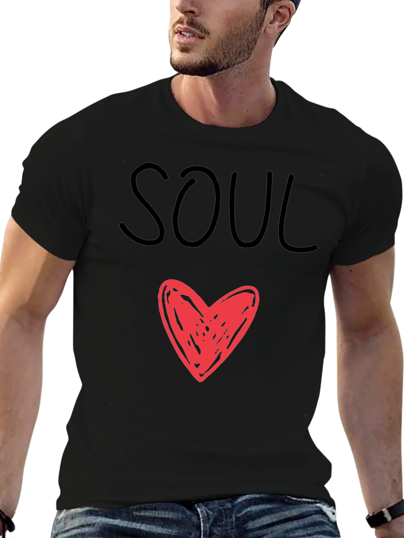 Soul Heart Graphic Tee - Mens Black T-Shirt