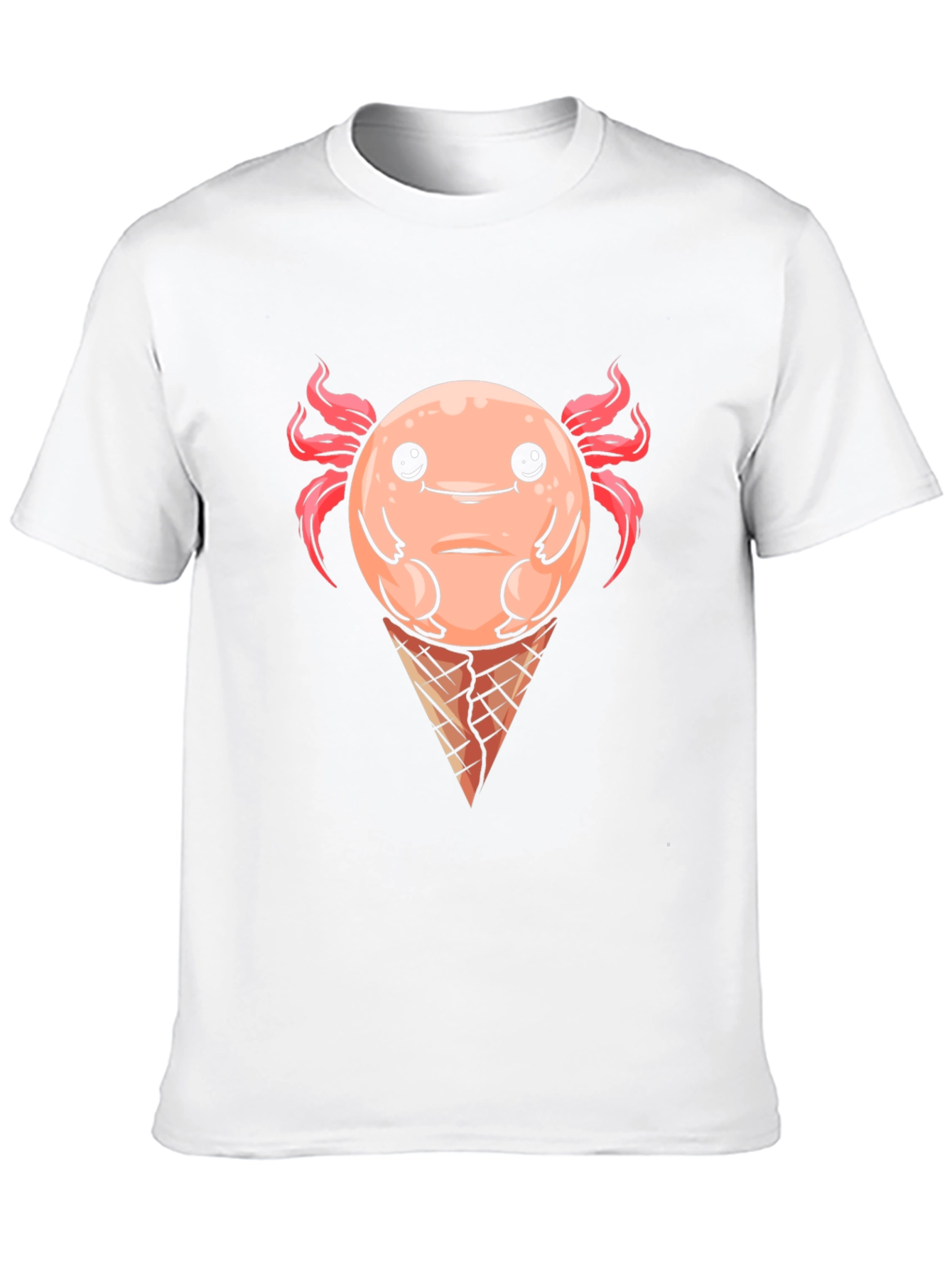 Axolotl Ice Cream Cone Graphic Tee