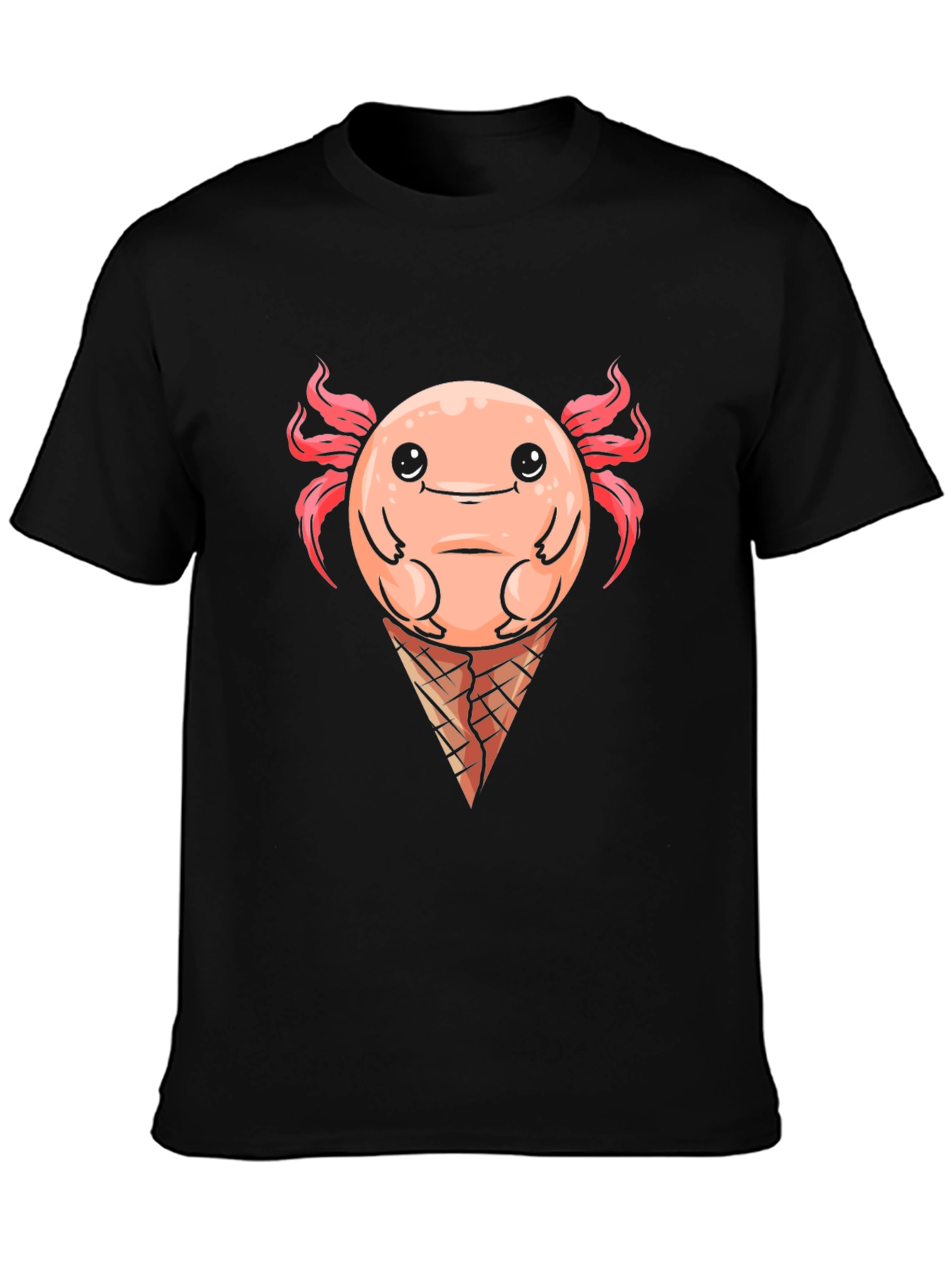 Axolotl Ice Cream Cone Graphic Tee