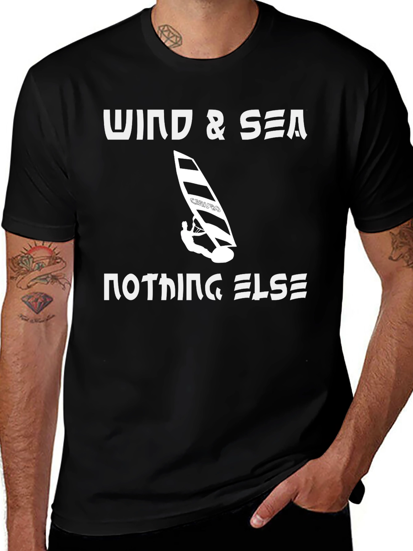 Wind & Sea Black Graphic Tee