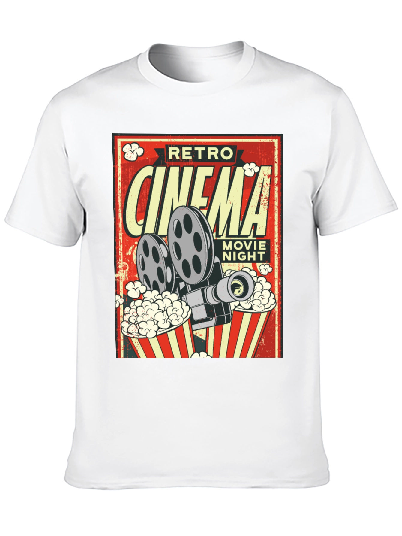 Retro Cinema Movie Night Black T-Shirt
