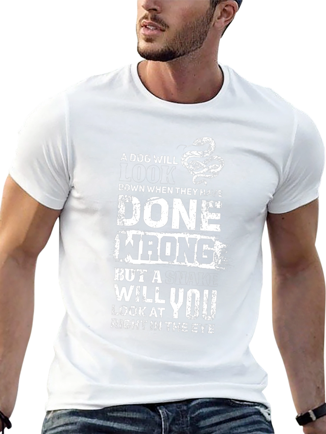 Dog vs Snake Graphic Tee - Mens Black T-Shirt