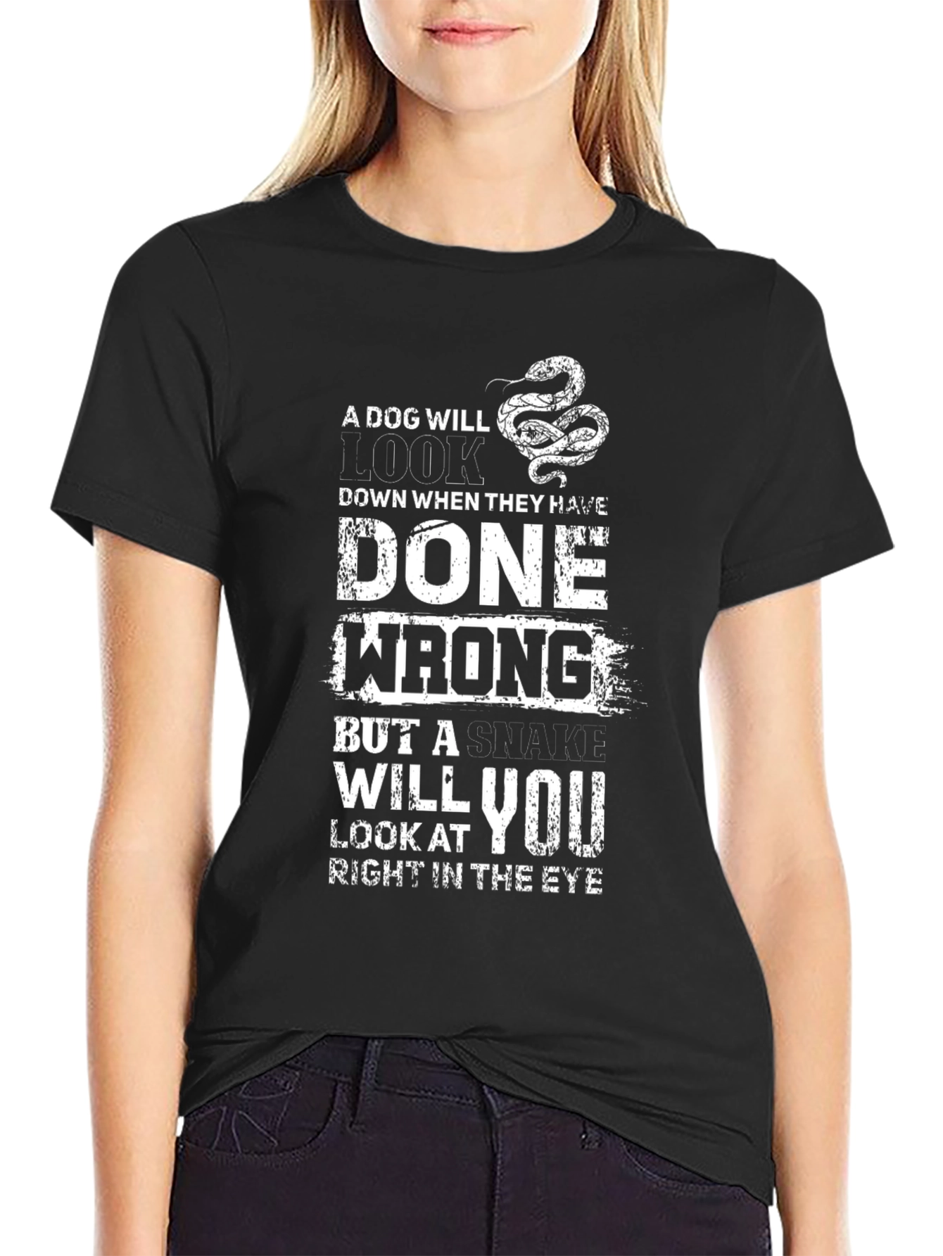 Dog vs Snake Graphic Tee - Mens Black T-Shirt