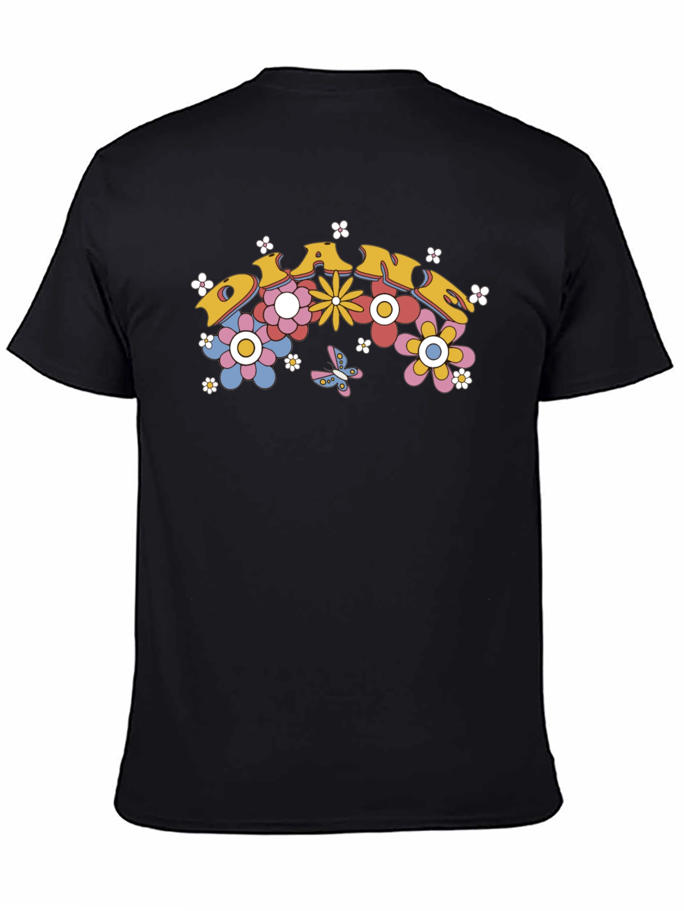 Retro Dance Floral Graphic Tee - Black