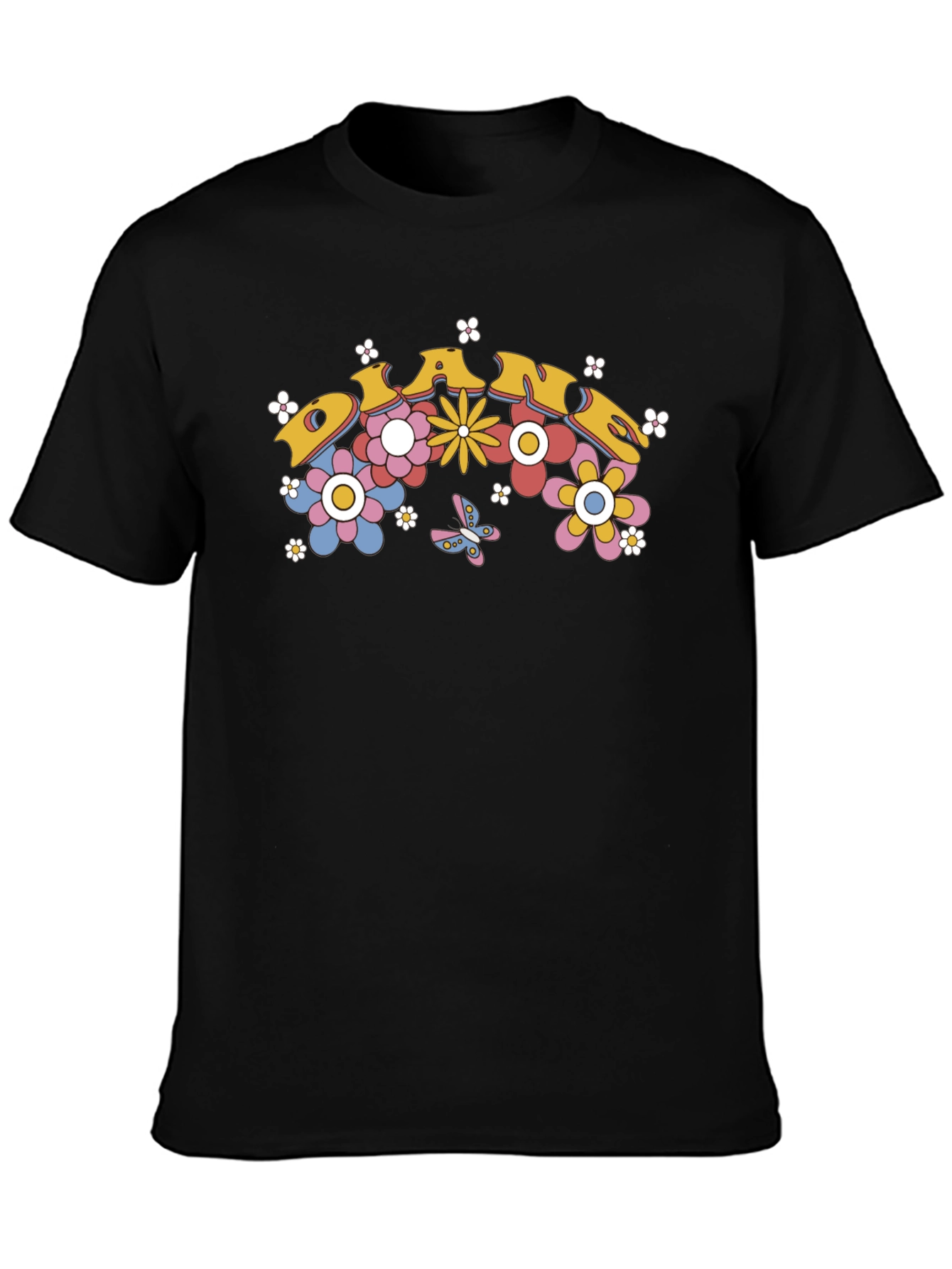 Retro Dance Floral Graphic Tee - Black