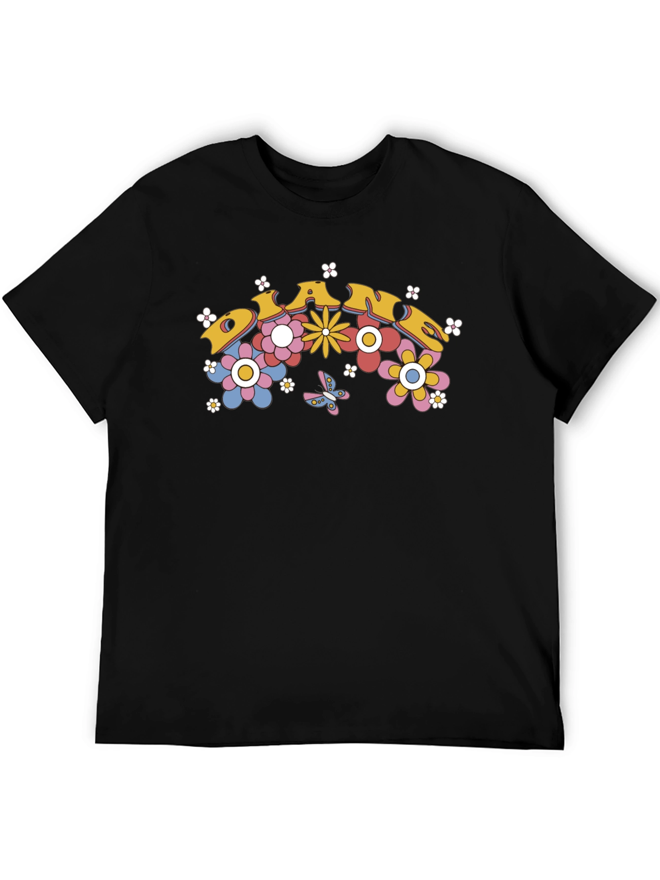 Retro Dance Floral Graphic Tee - Black