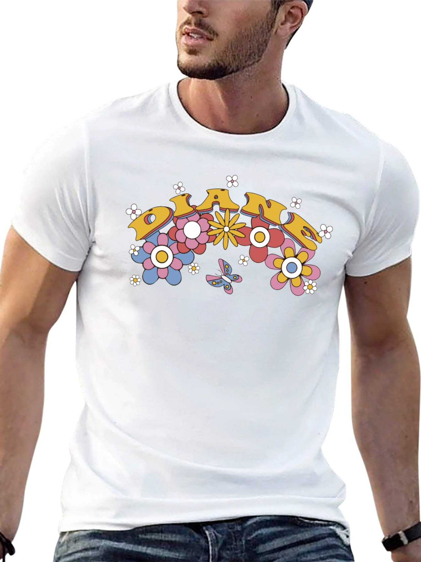 Retro Dance Floral Graphic Tee - Black