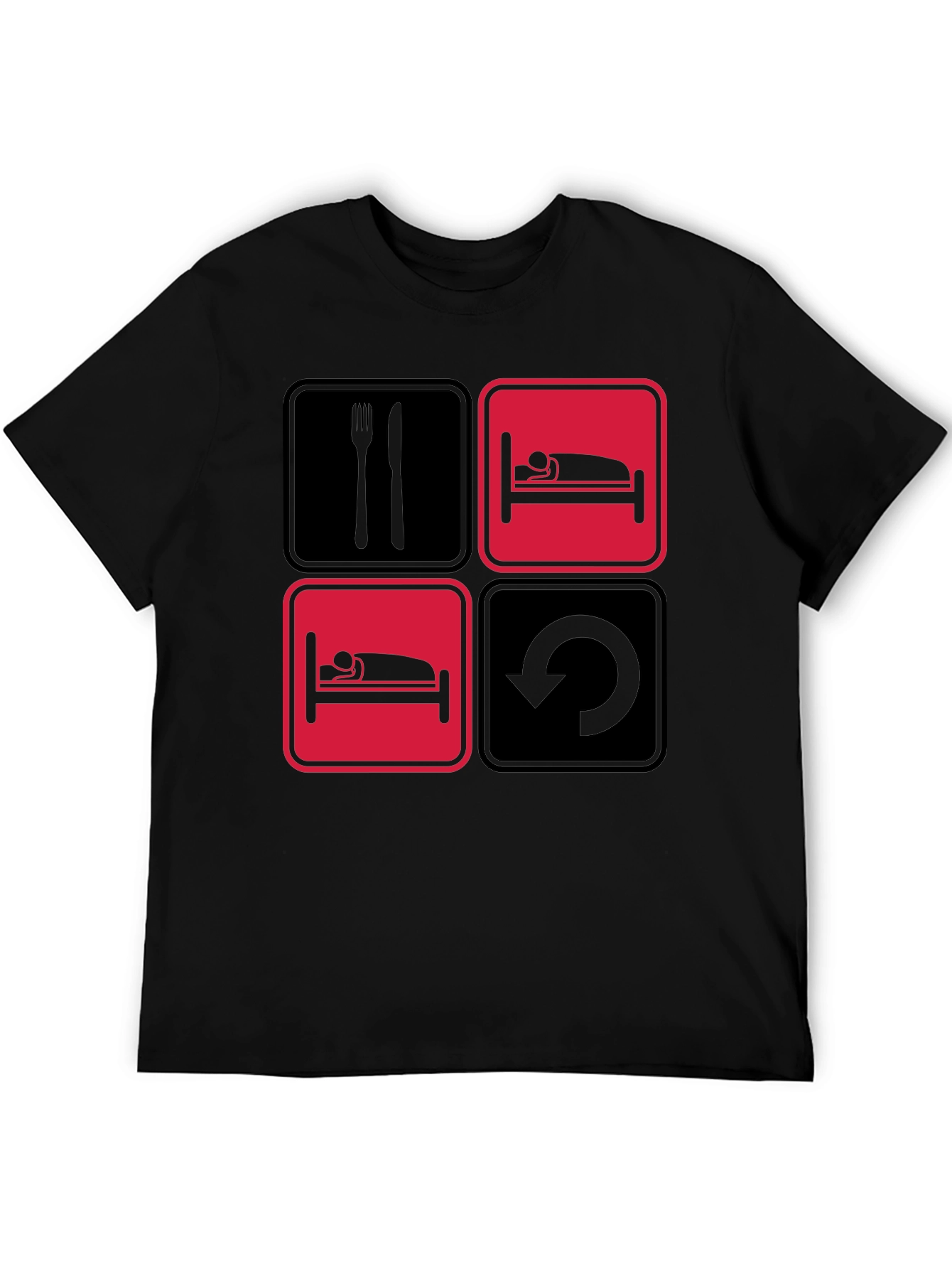 Eat Sleep Repeat Funny T-Shirt