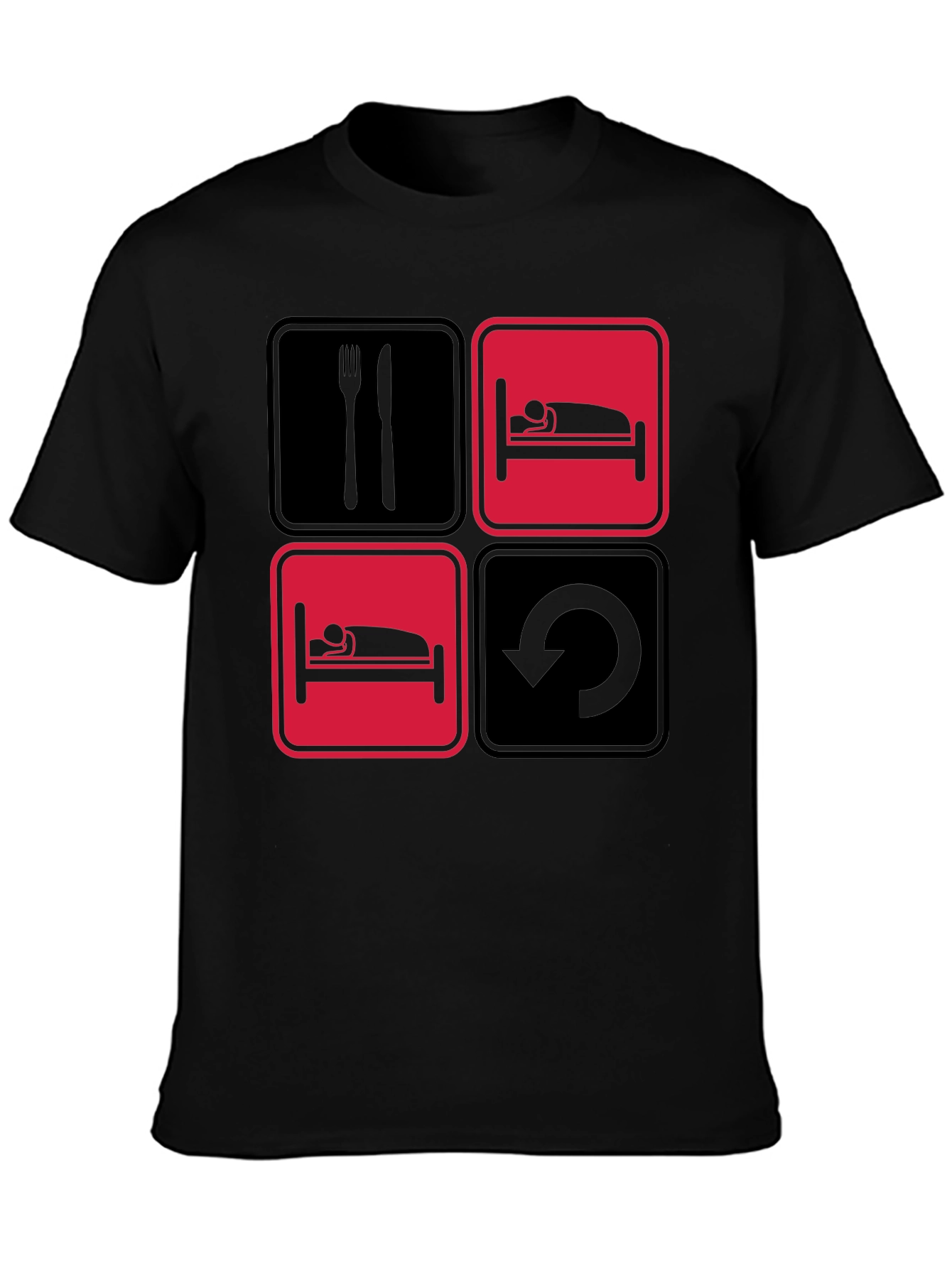 Eat Sleep Repeat Funny T-Shirt