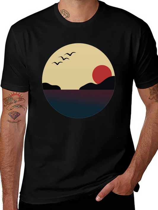 Sunset Graphic Tee - Minimalist Design