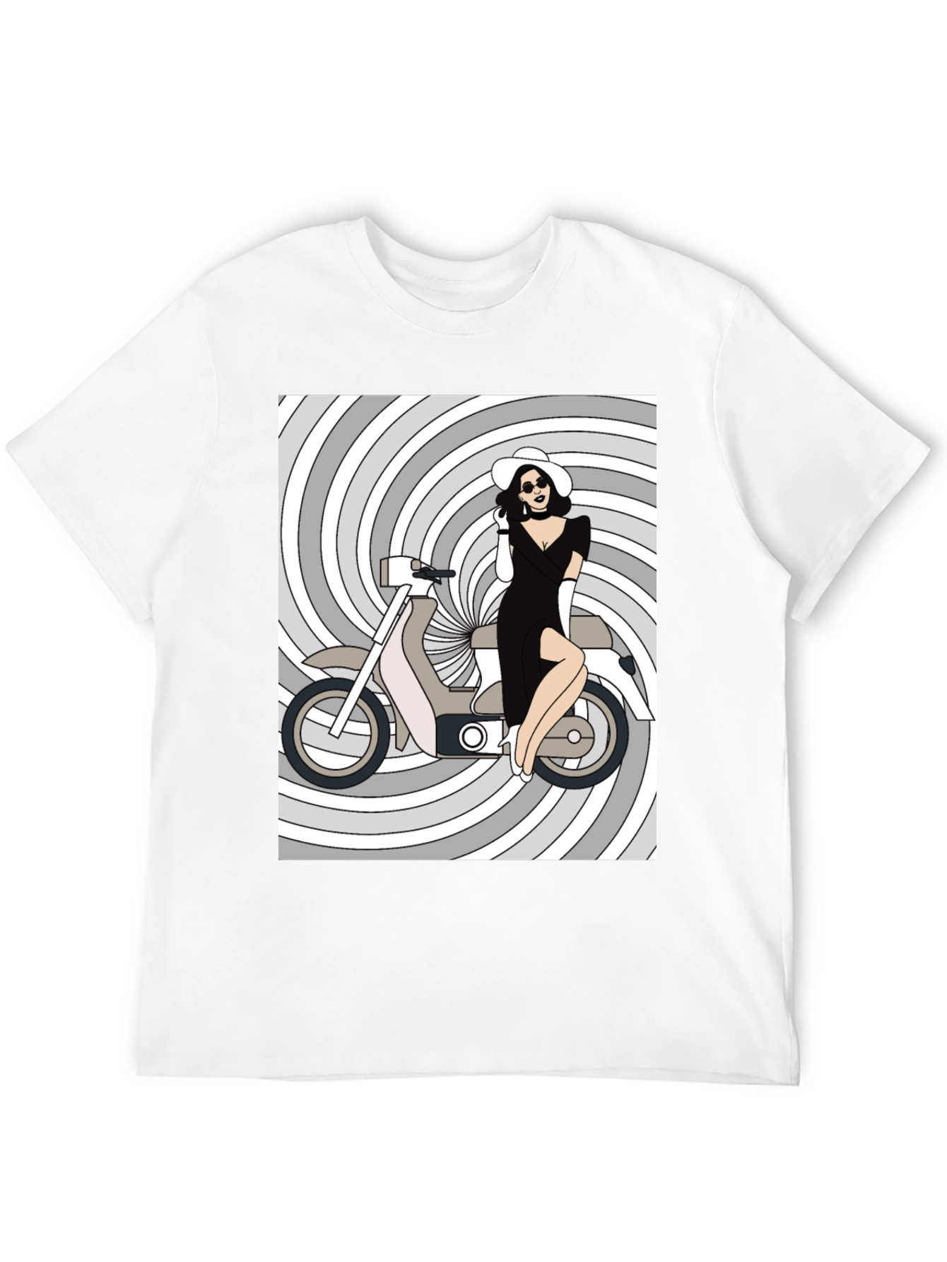 Retro Chic T-Shirt: Girl on Scooter