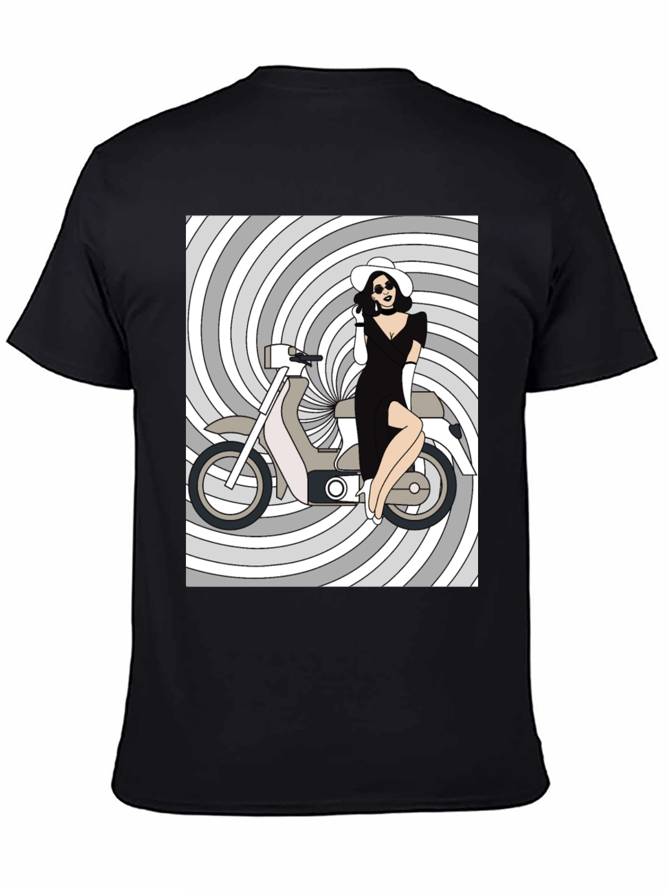 Retro Chic T-Shirt: Girl on Scooter