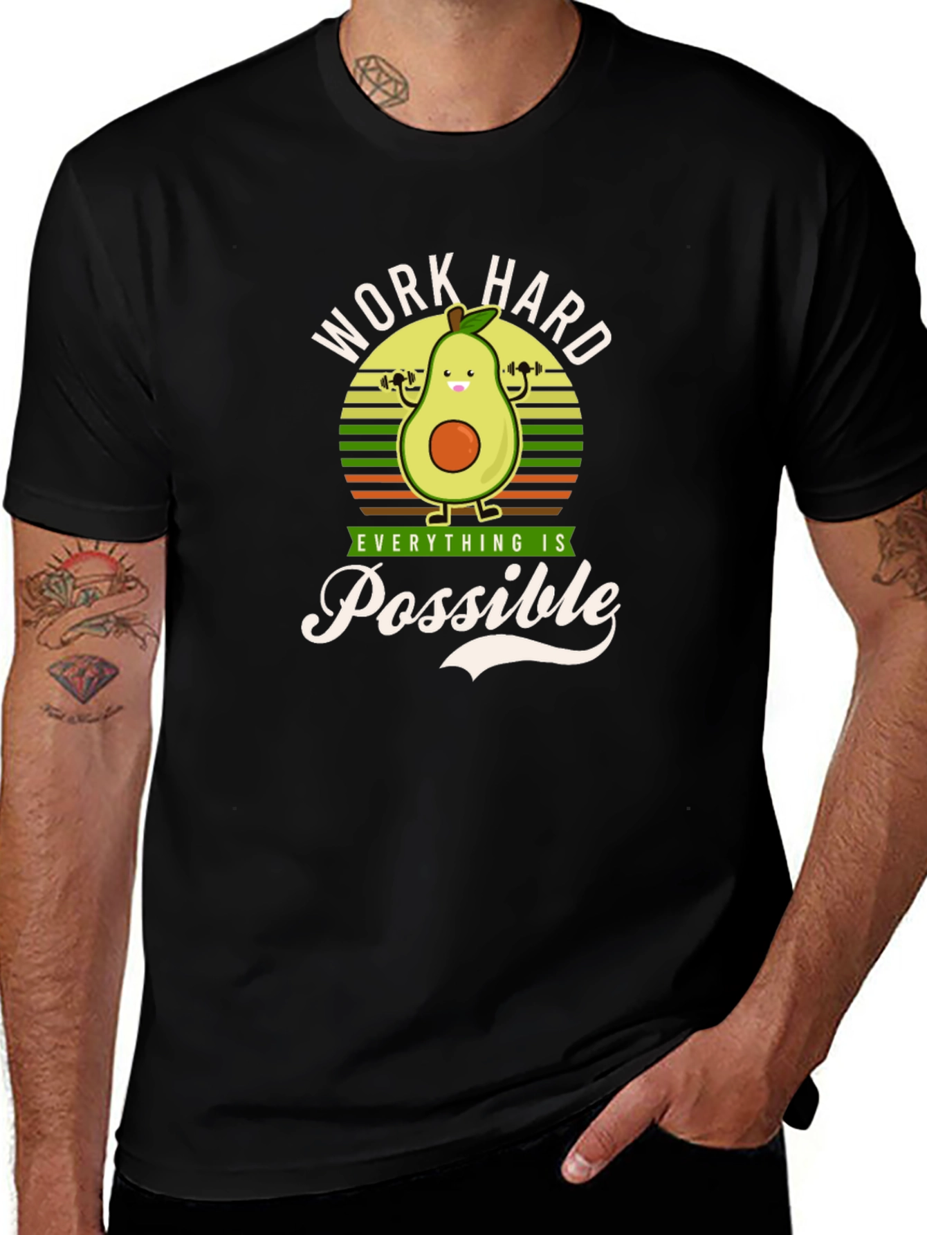 Avocado Workout Graphic T-Shirt