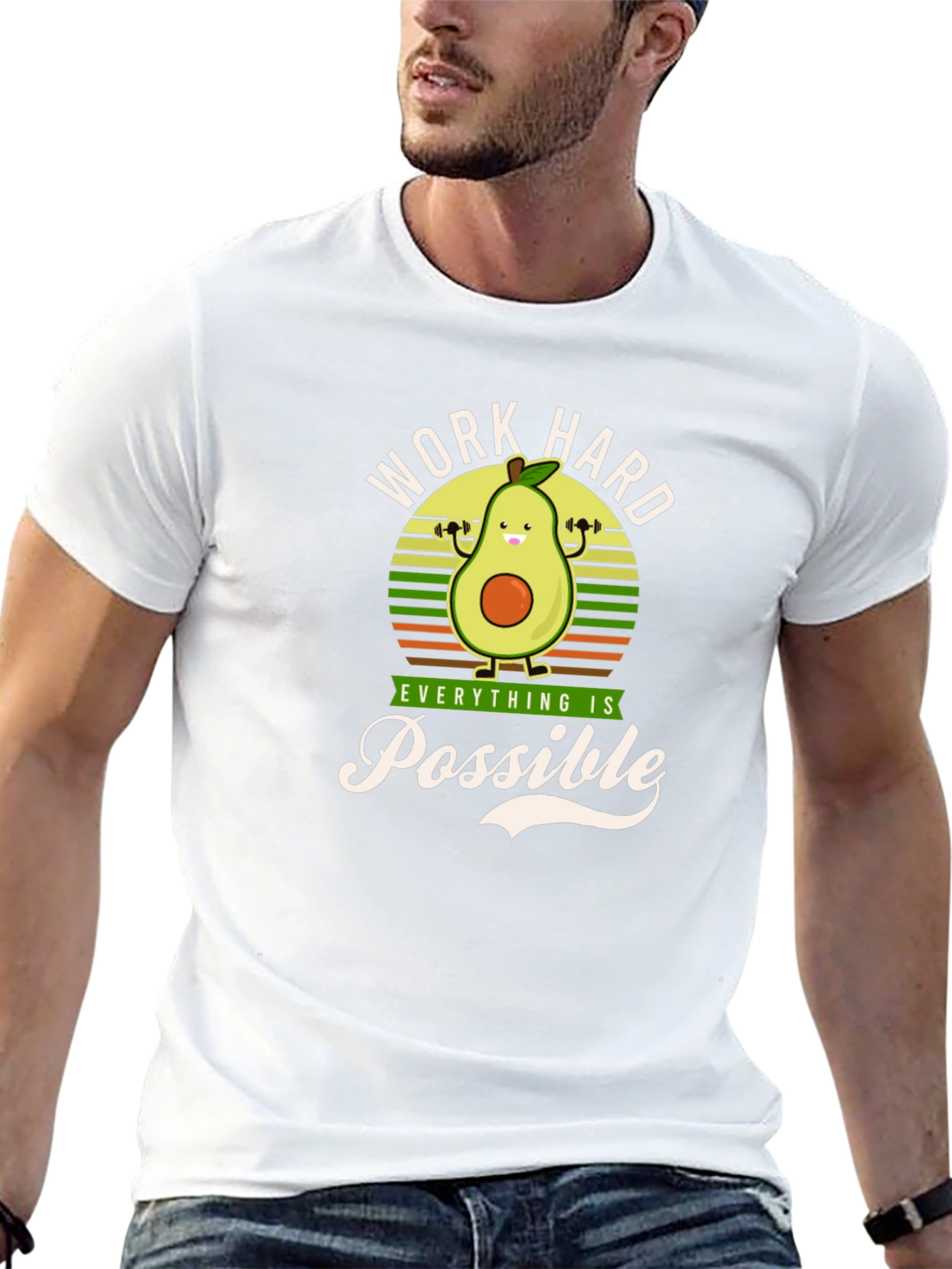 Avocado Workout Graphic T-Shirt