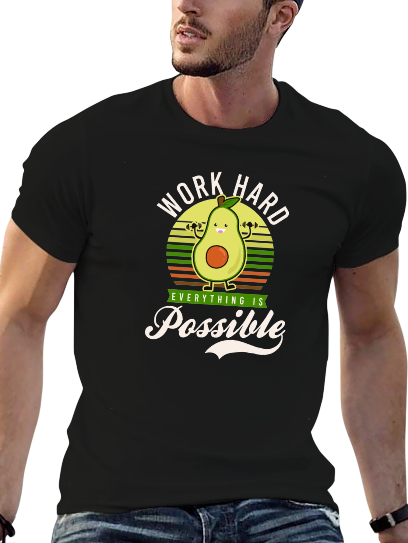 Avocado Workout Graphic T-Shirt