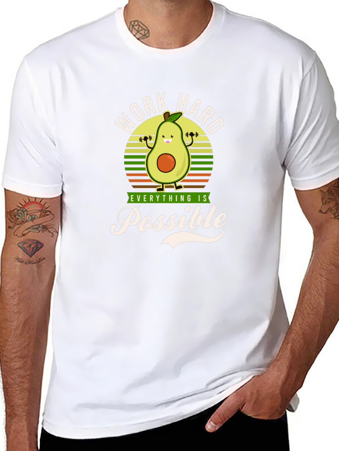 Avocado Workout Graphic T-Shirt