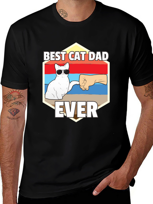 Best Cat Dad Ever Graphic T-Shirt