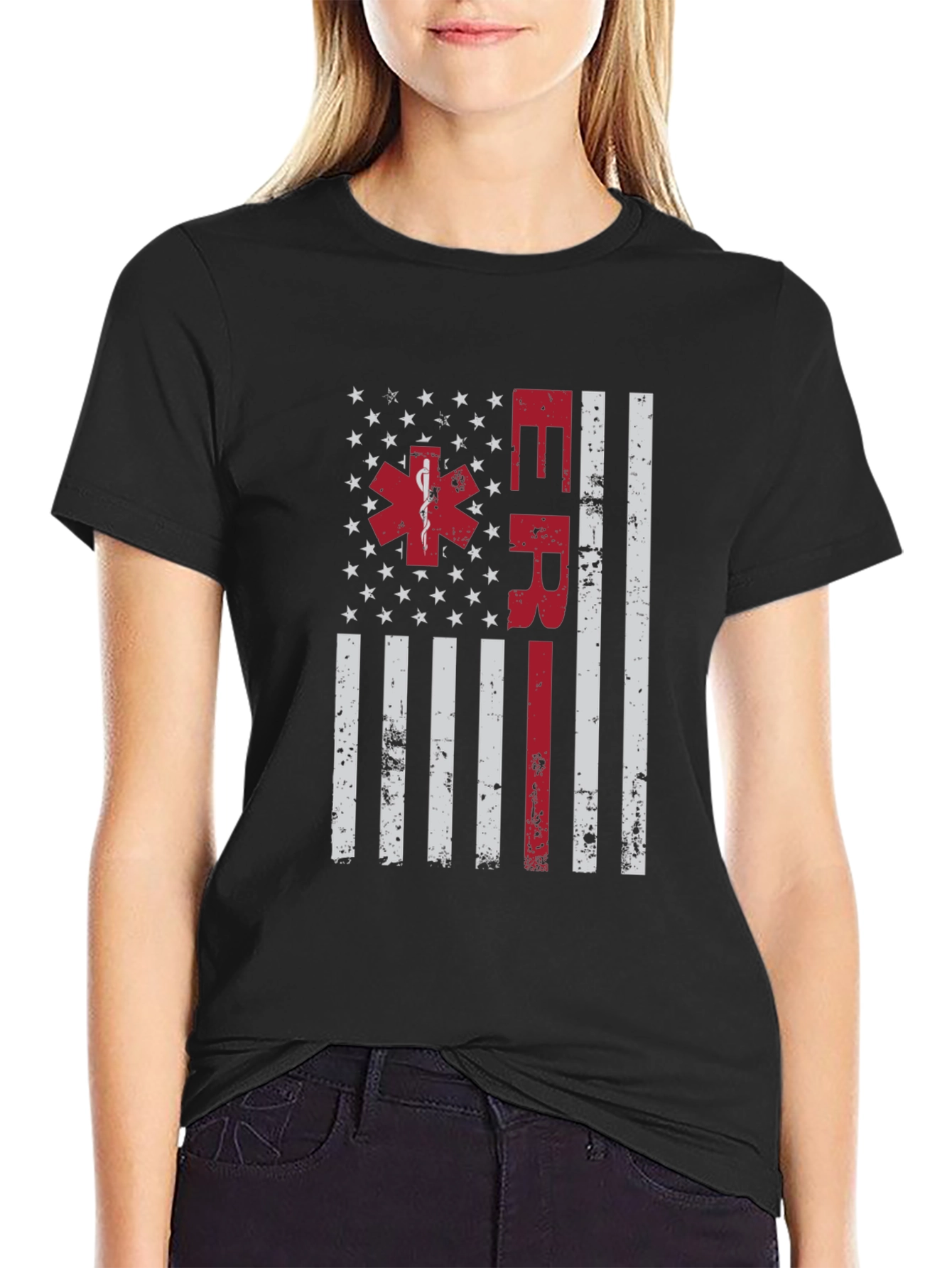 ER American Flag T-Shirt - Emergency Responder Tee
