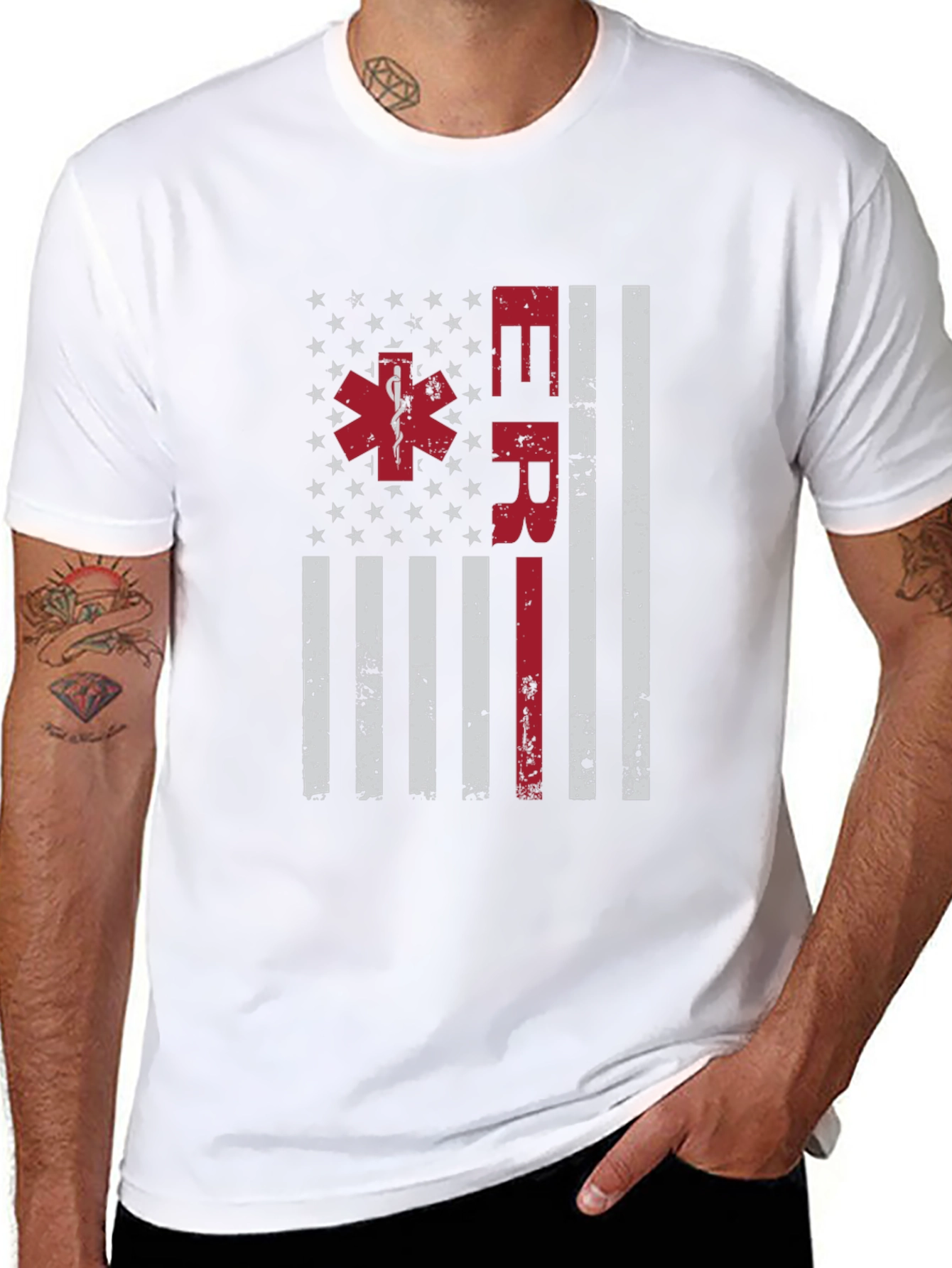 ER American Flag T-Shirt - Emergency Responder Tee