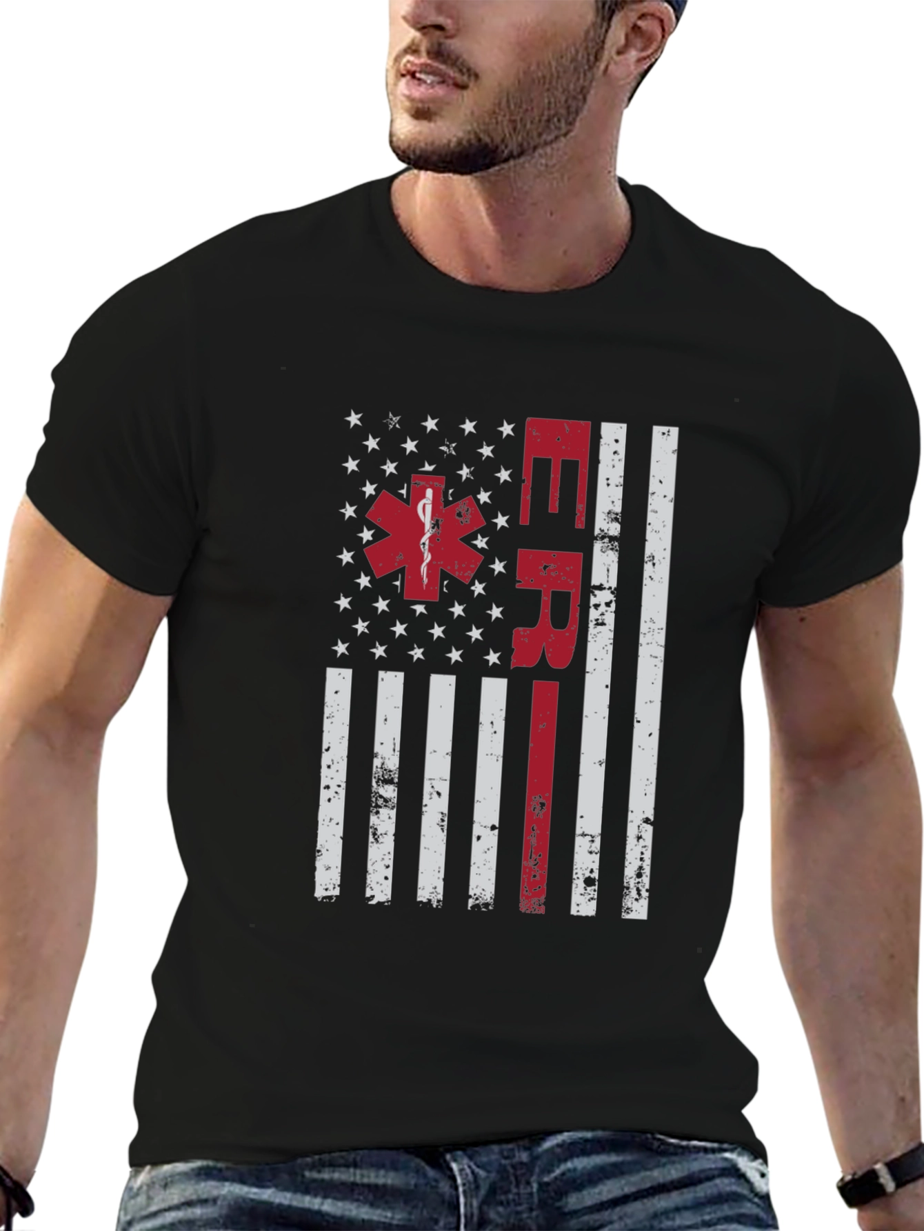 ER American Flag T-Shirt - Emergency Responder Tee