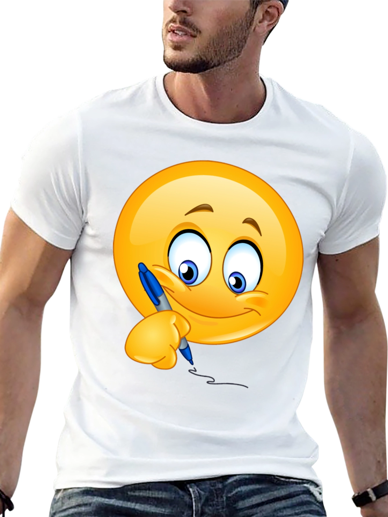 Emoji Writer Graphic T-Shirt - Fun & Expressive Tee