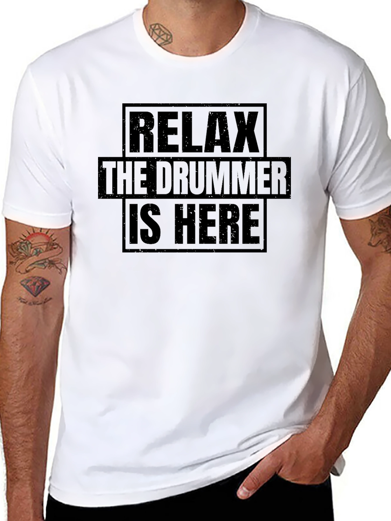 Relax The Drummer Is Here - Novelty T-Shirt