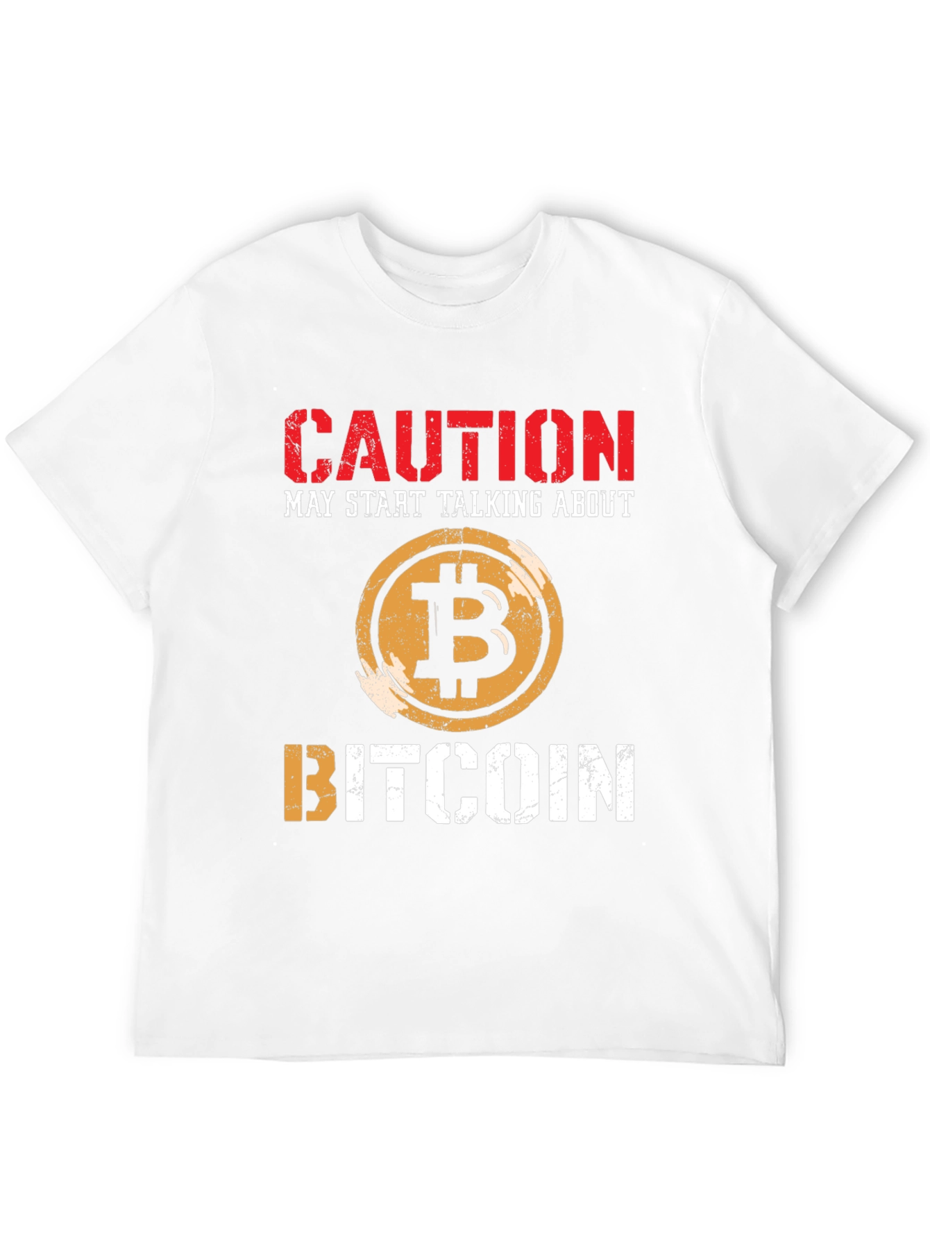 Bitcoin Caution T-Shirt Crypto Currency Tee