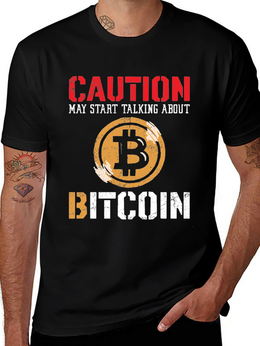 Bitcoin Caution T-Shirt Crypto Currency Tee