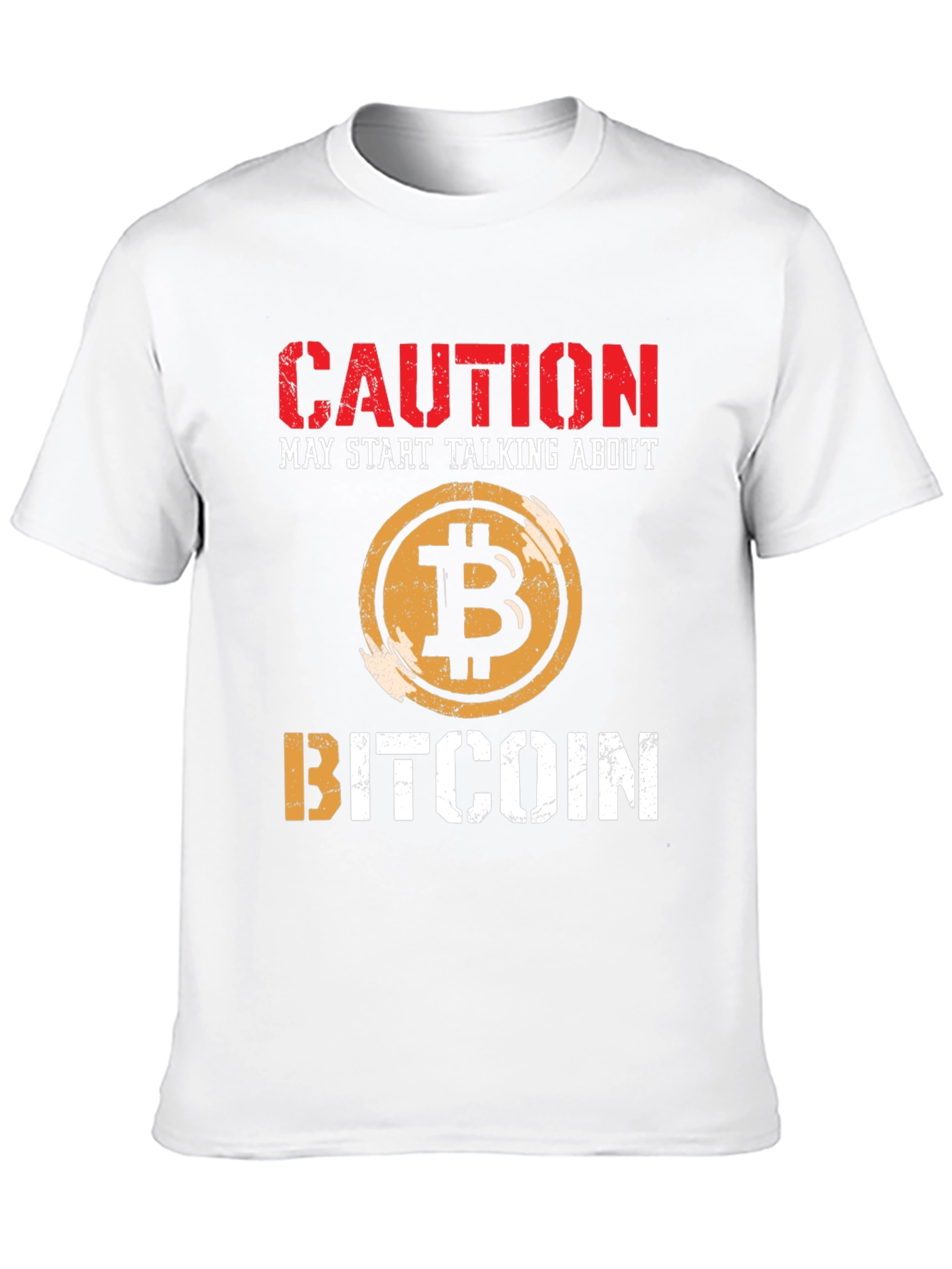 Bitcoin Caution T-Shirt Crypto Currency Tee