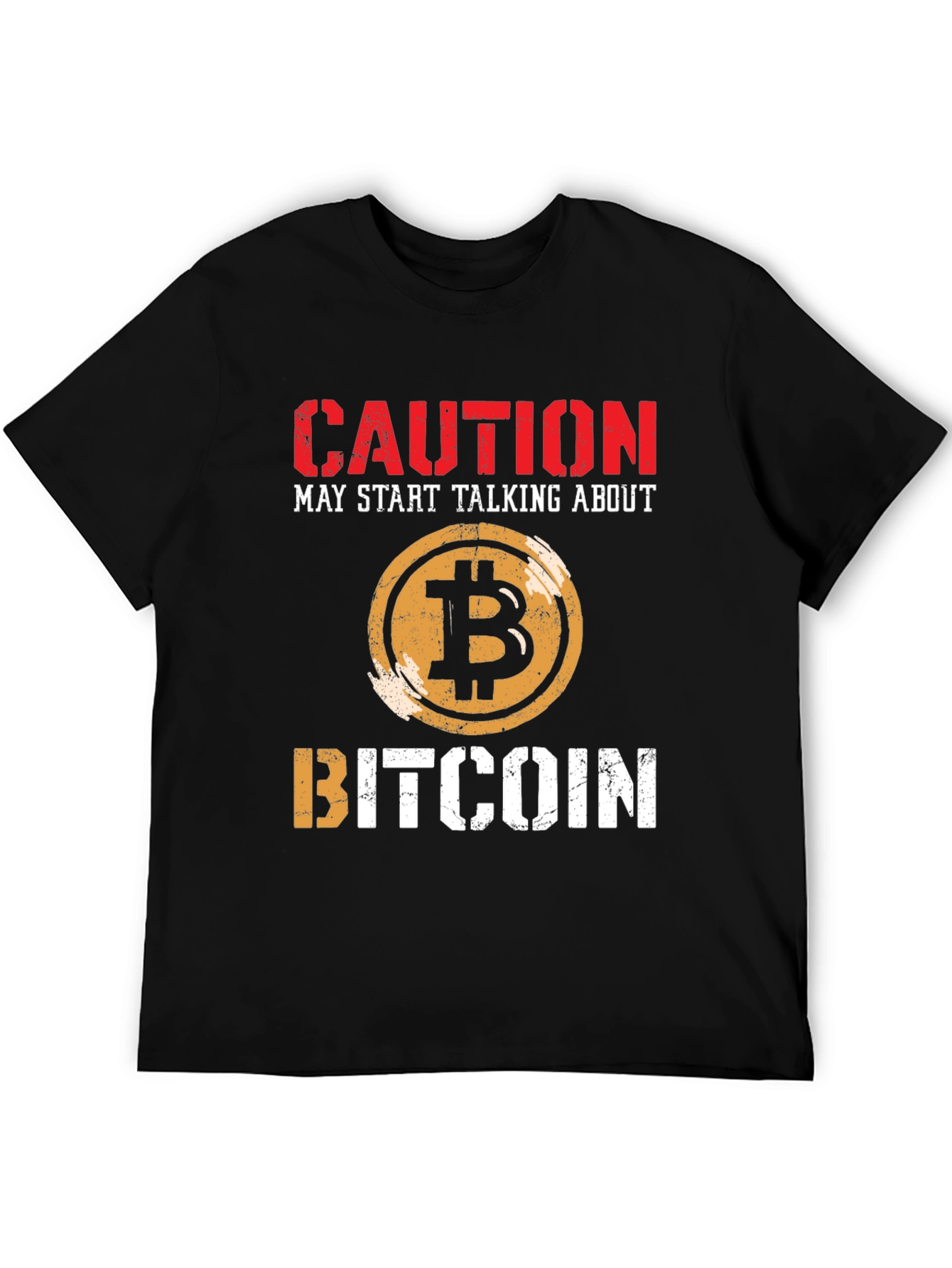 Bitcoin Caution T-Shirt Crypto Currency Tee