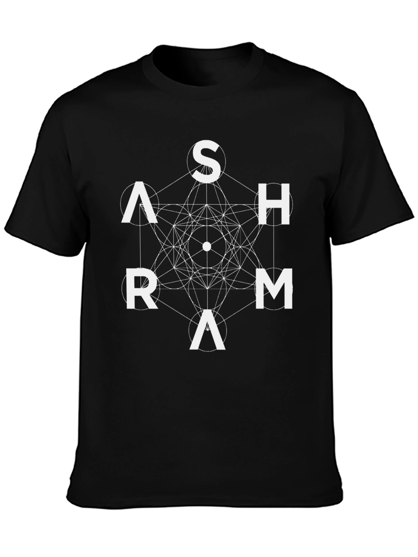 ASHRAM Graphic Tee - Geometric Design Black T-Shirt