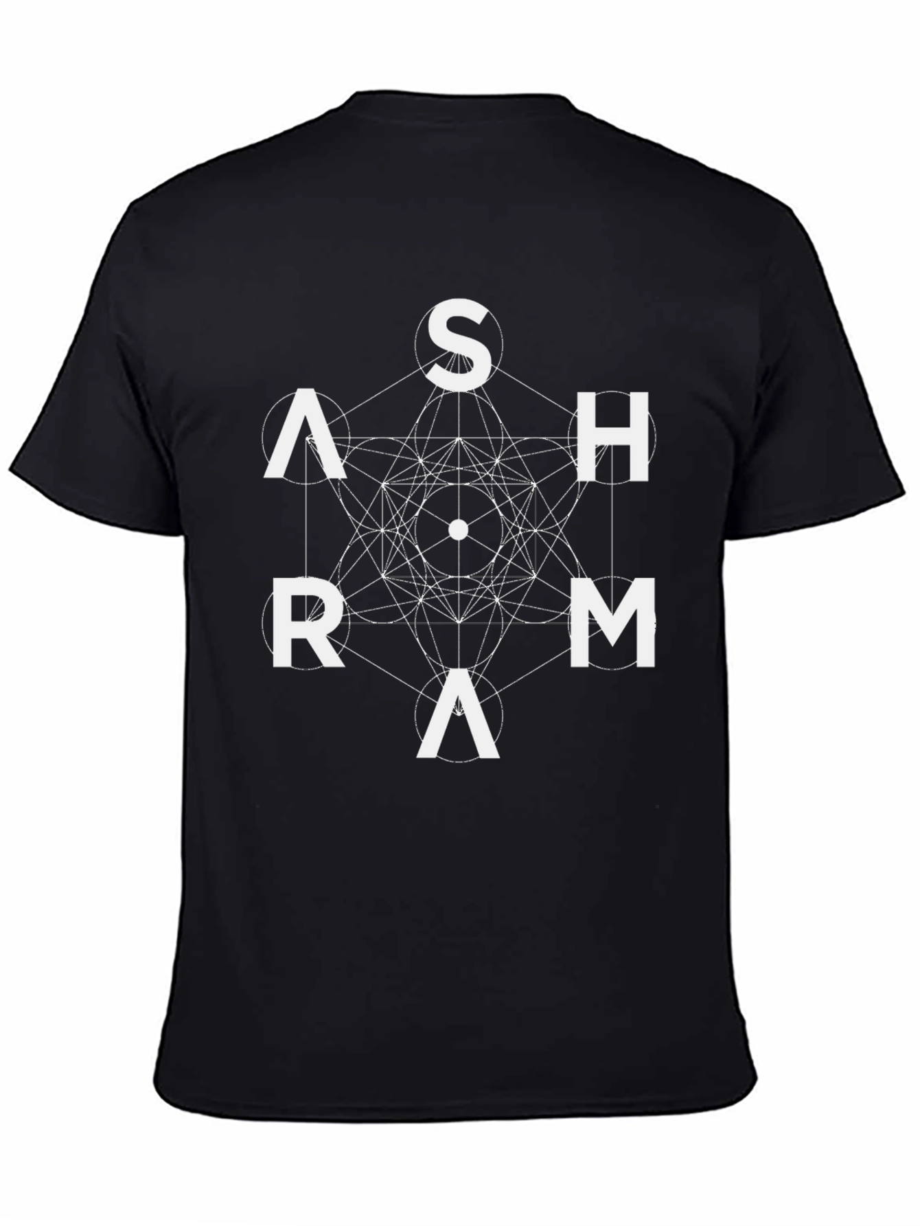 ASHRAM Graphic Tee - Geometric Design Black T-Shirt