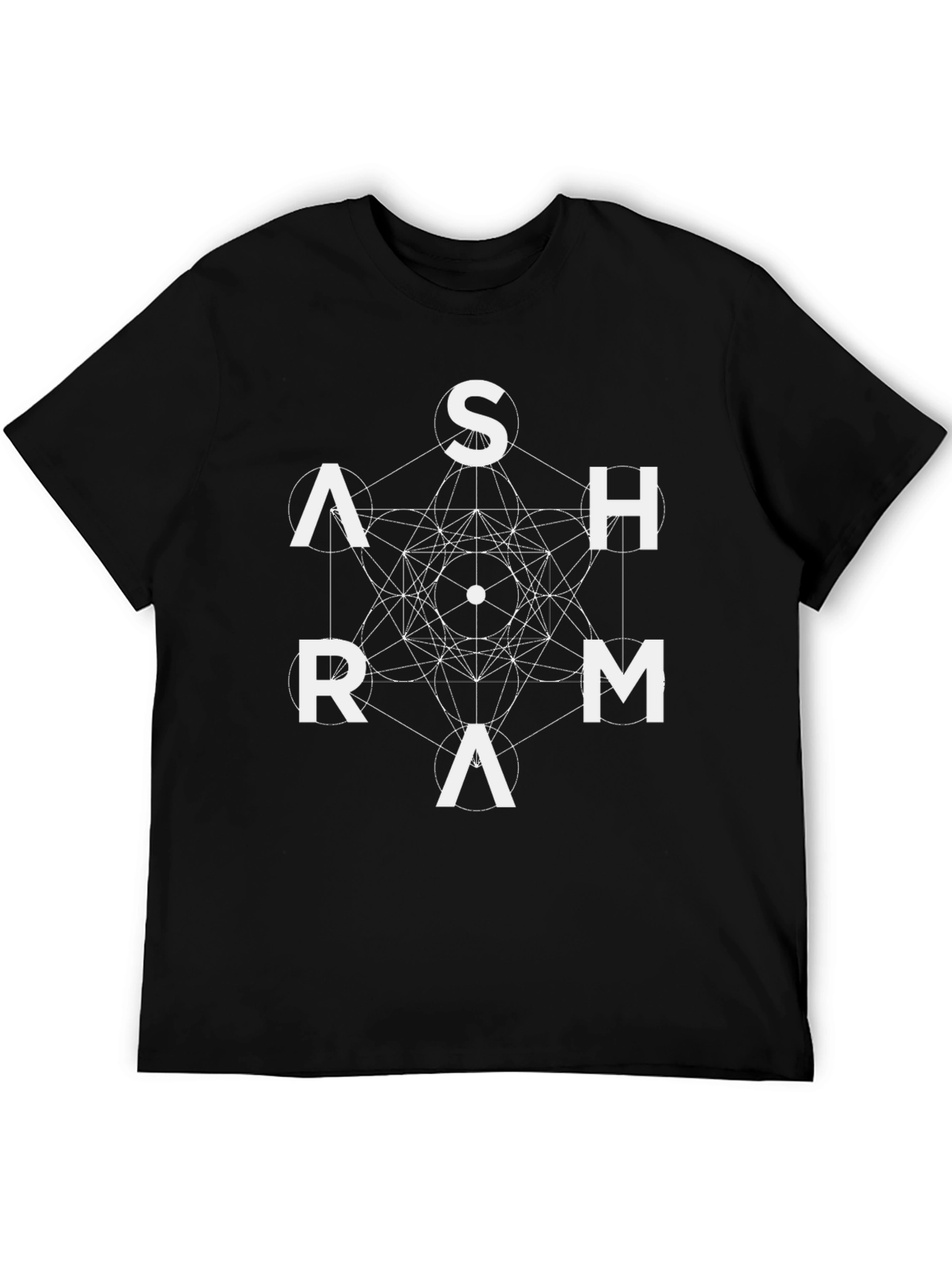 ASHRAM Graphic Tee - Geometric Design Black T-Shirt