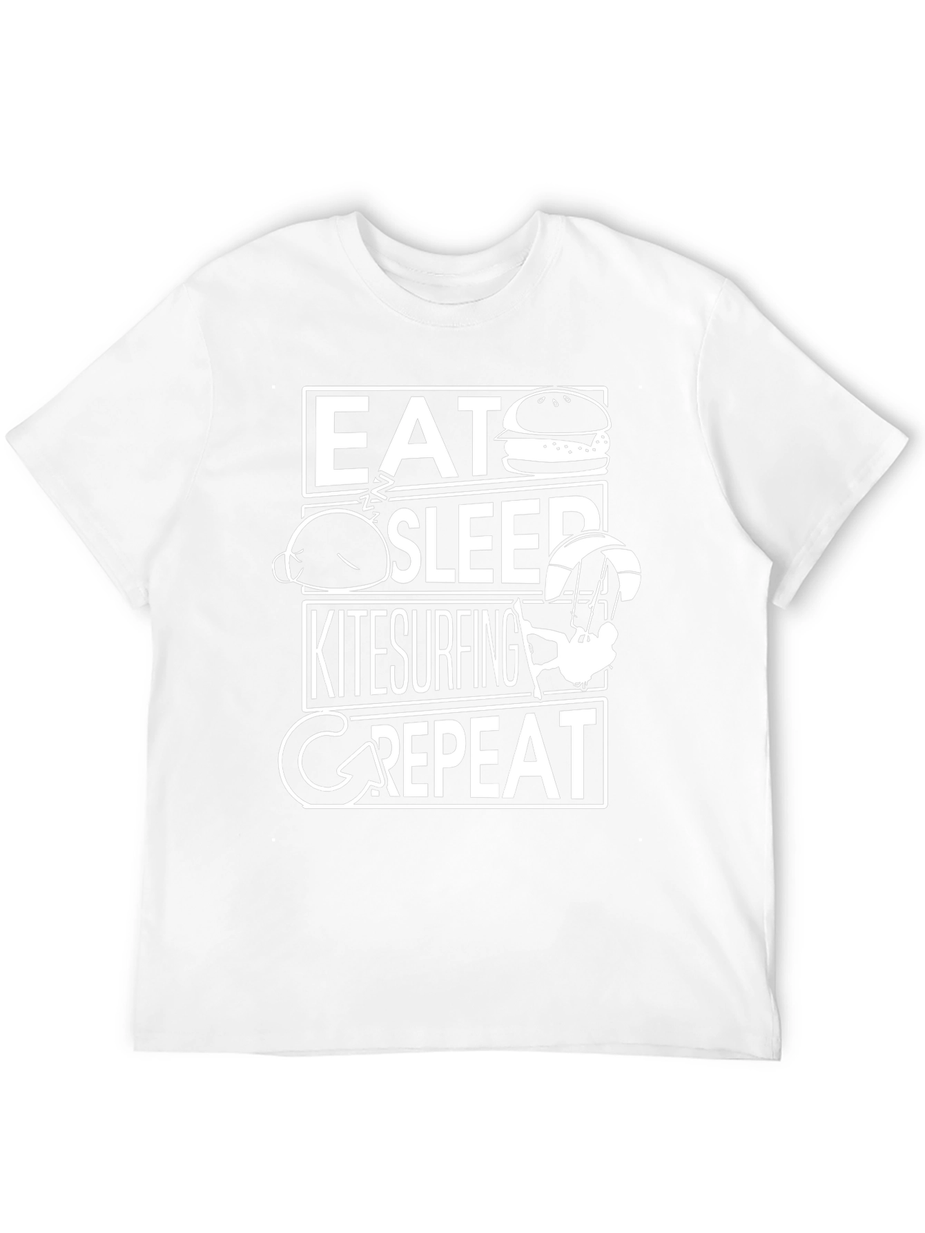 Eat Sleep Kitesurfing Repeat Black T-Shirt