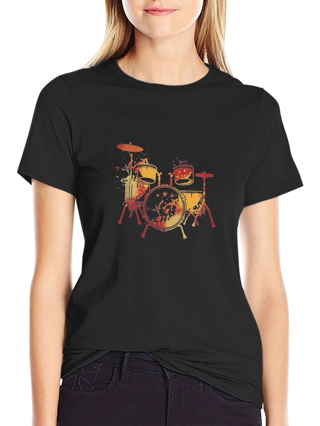 Drum Set Graphic Tee - Cool Musician T-Shirt