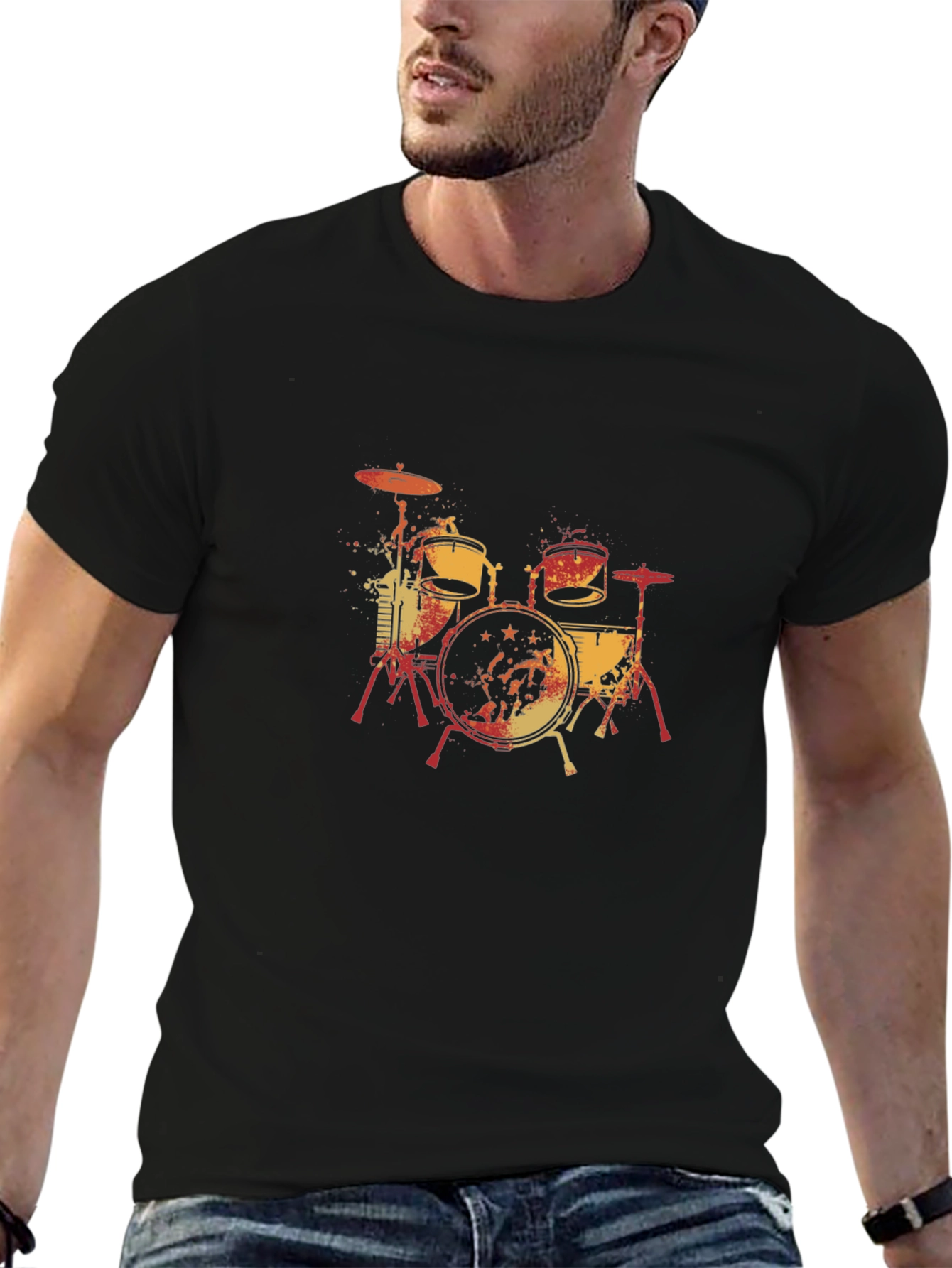 Drum Set Graphic Tee - Cool Musician T-Shirt