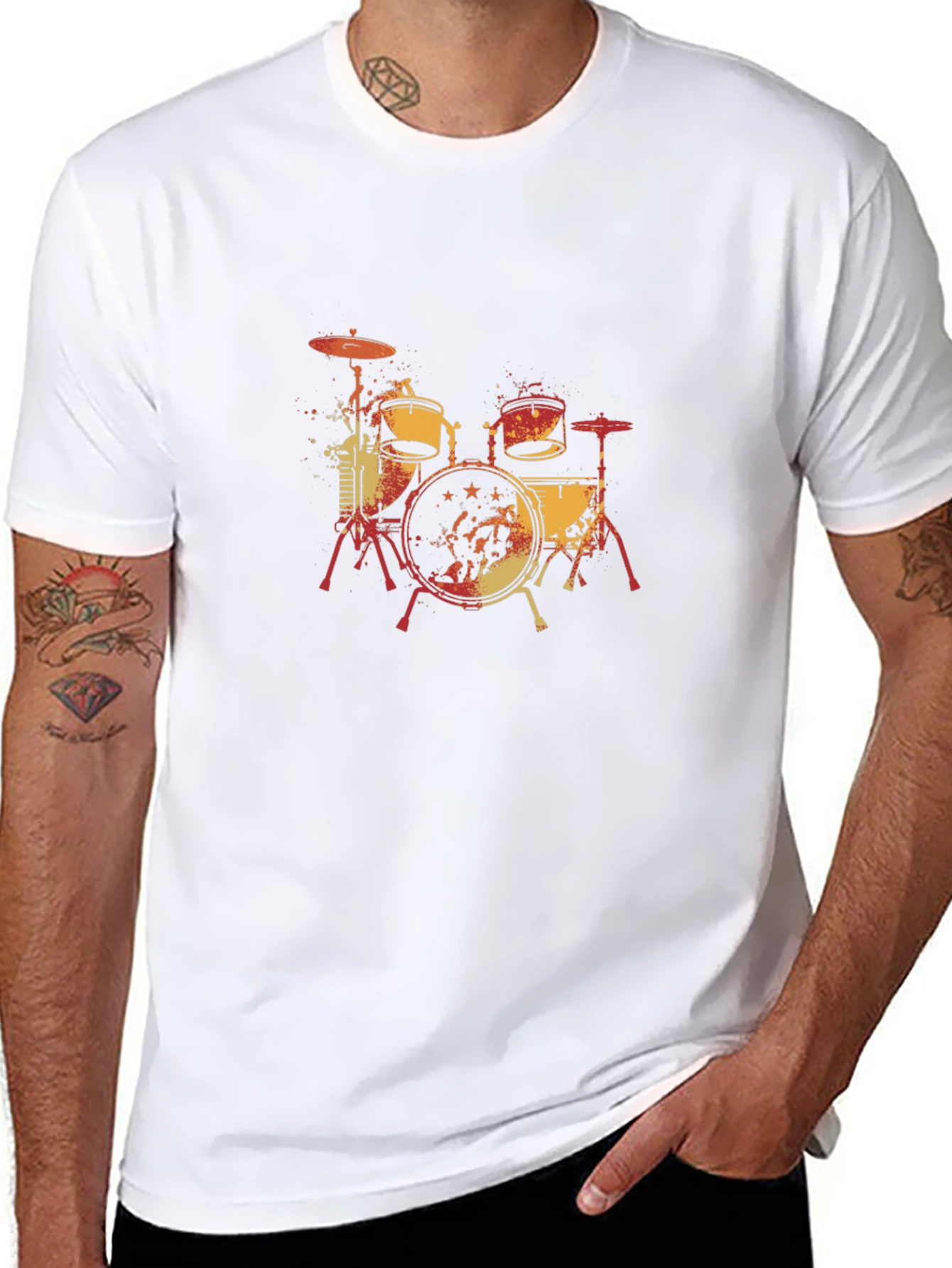 Drum Set Graphic Tee - Cool Musician T-Shirt