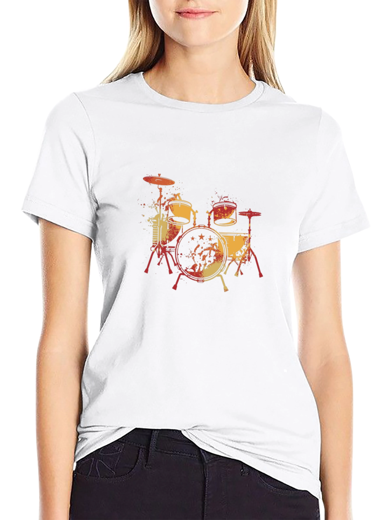Drum Set Graphic Tee - Cool Musician T-Shirt