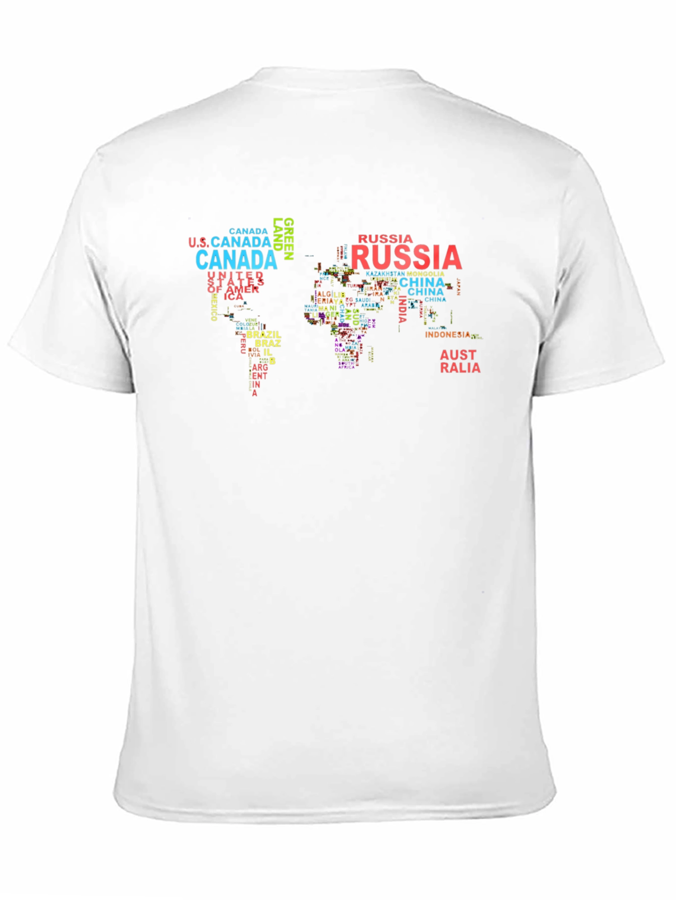 World Map Country Name T-Shirt