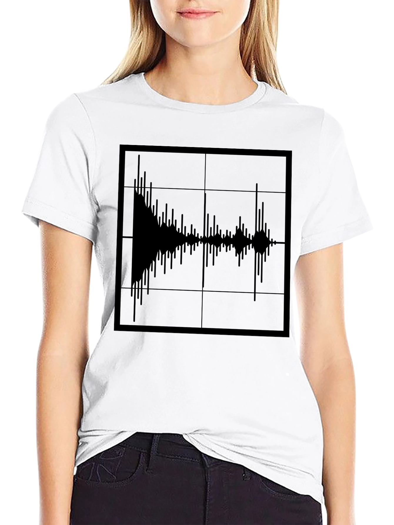 Sound Wave Graphic Tee - Modern Black T-Shirt